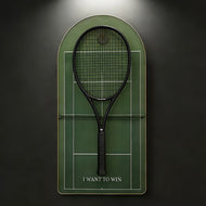 Arched Tennis Racquet Display Case – Modern Wall Mount Holder for Tennis Collection tennis ball racket display stand