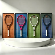 The Four Grand Slams Tennis Racket Display Set – Australia, France, Wimbledon & US Open Inspired(Excluding the racket)