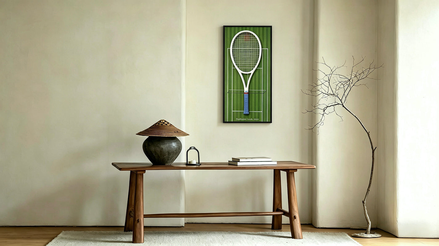 Wimbledon Elegance: A Tennis Racket Display Frame for Your Space