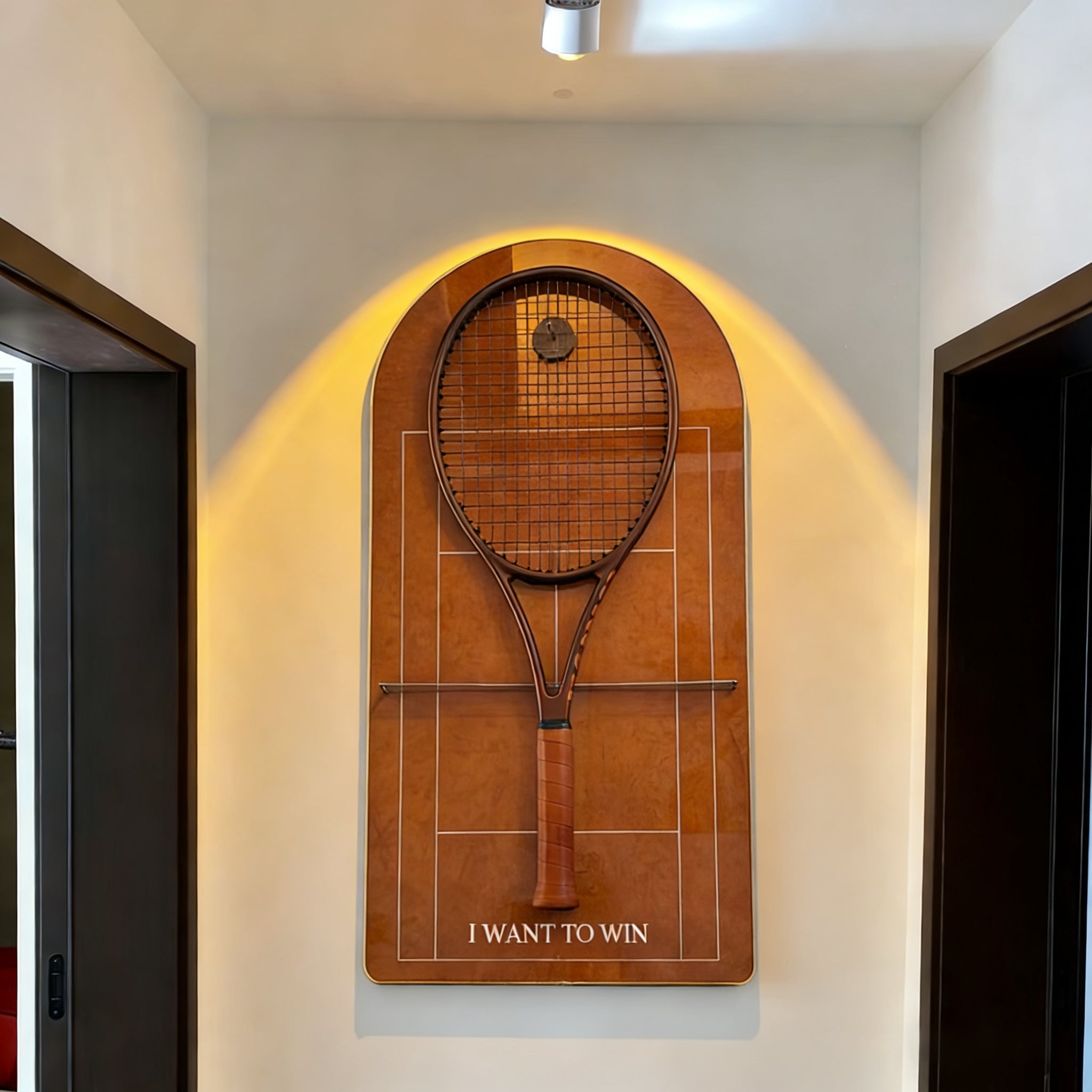 Arched Tennis Racket Display Case – Wall Mount Frame for Racquet Storage & Display racket display stand sports