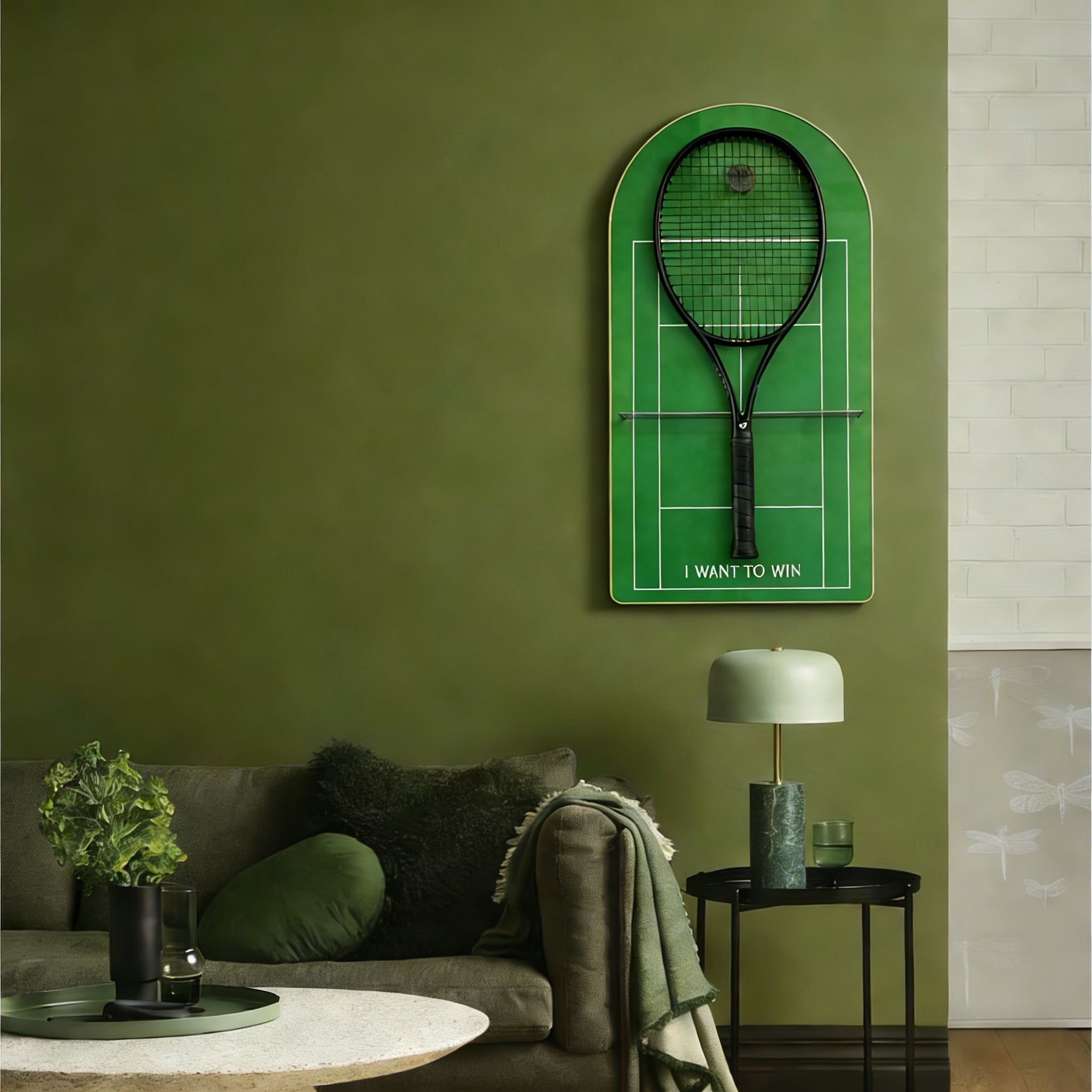 Arched Tennis Racquet Display Case – Modern Wall Mount Holder for Tennis Collection tennis ball racket display stand