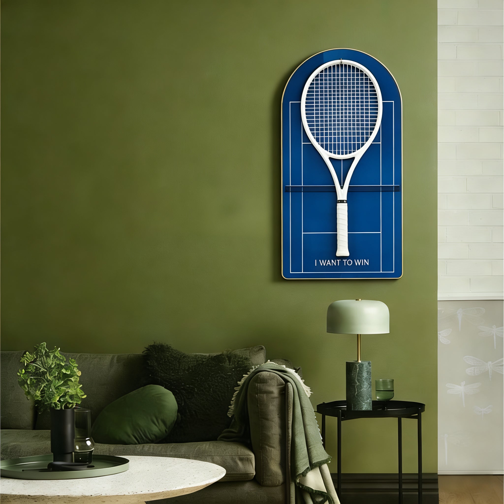 Modern Arched Tennis Racket Wall Mount – Minimalist Display Holder & Storage Frame tennis  tennis racket storage rack tennis balls