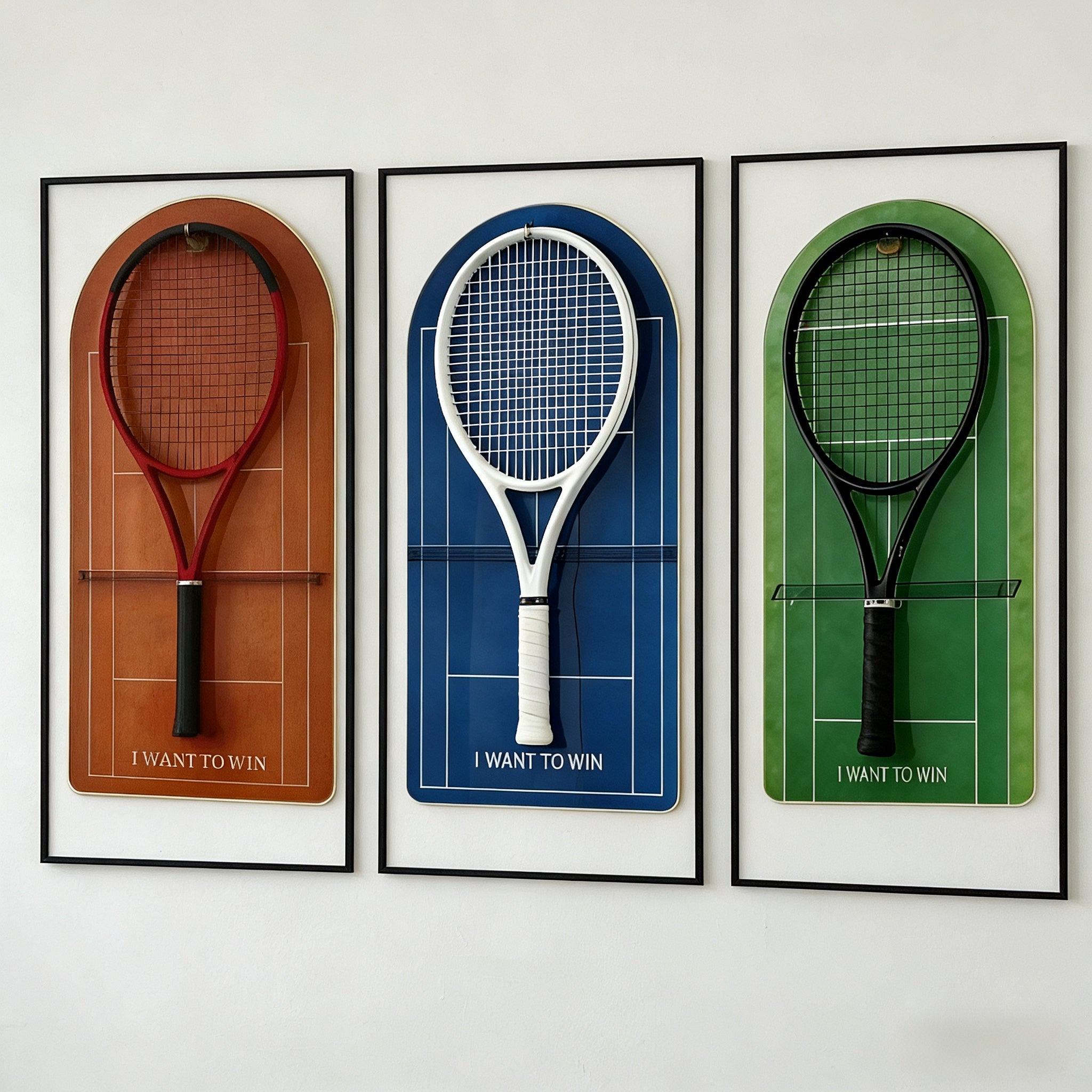 Tennis Racket Display Case Set of 3 – Wall Mount Frames for Racquet Storage & Display tennis racket stand tennis racket
