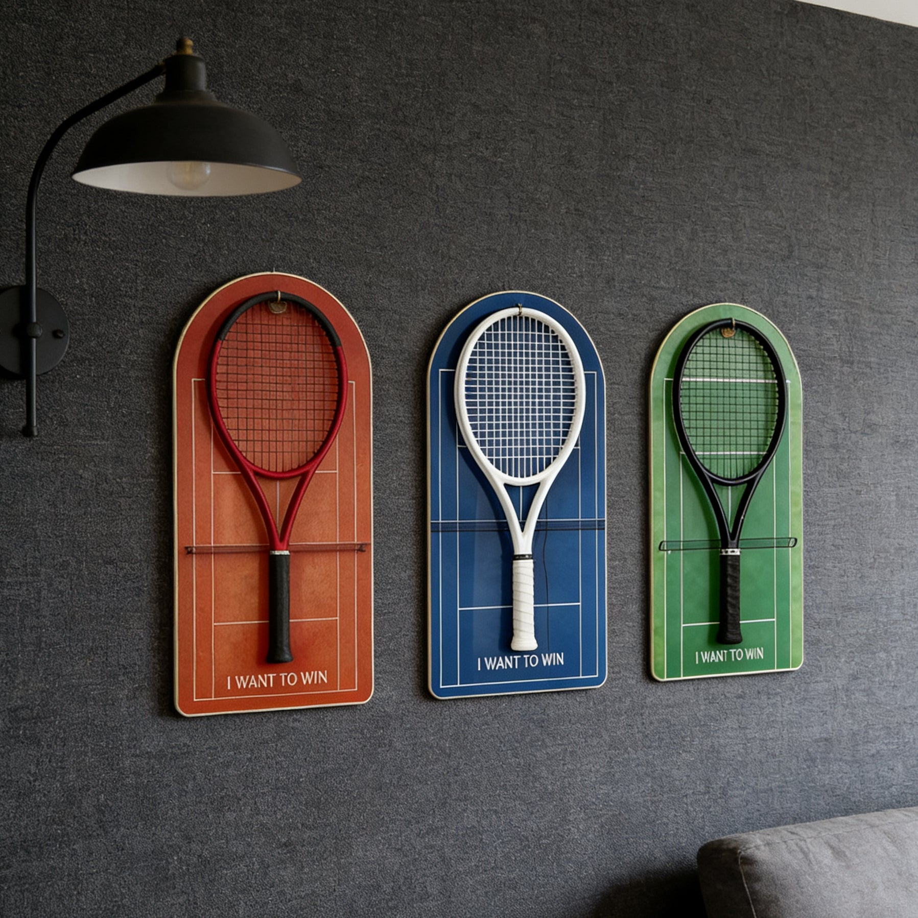 Tennis Racket Display Case Set of 3 – Wall Mount Frames for Racquet Storage & Display tennis racket stand tennis racket