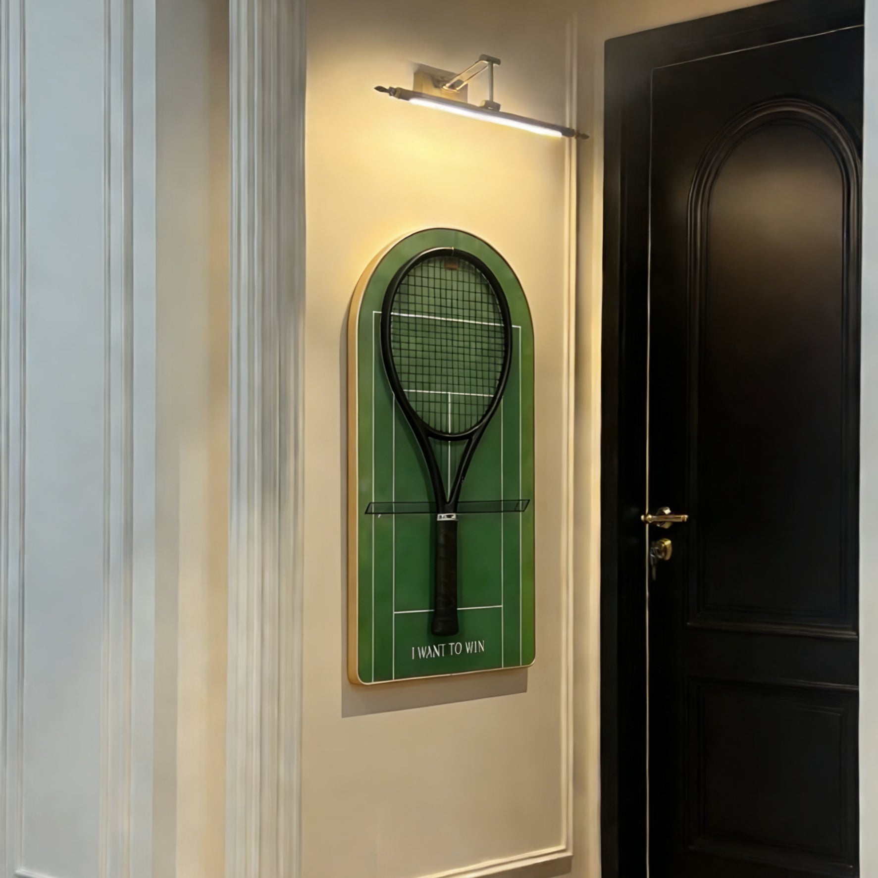 Green Tennis Racket Display Case – Wall Mount Frame for Tennis Collection（Excluding the racket）