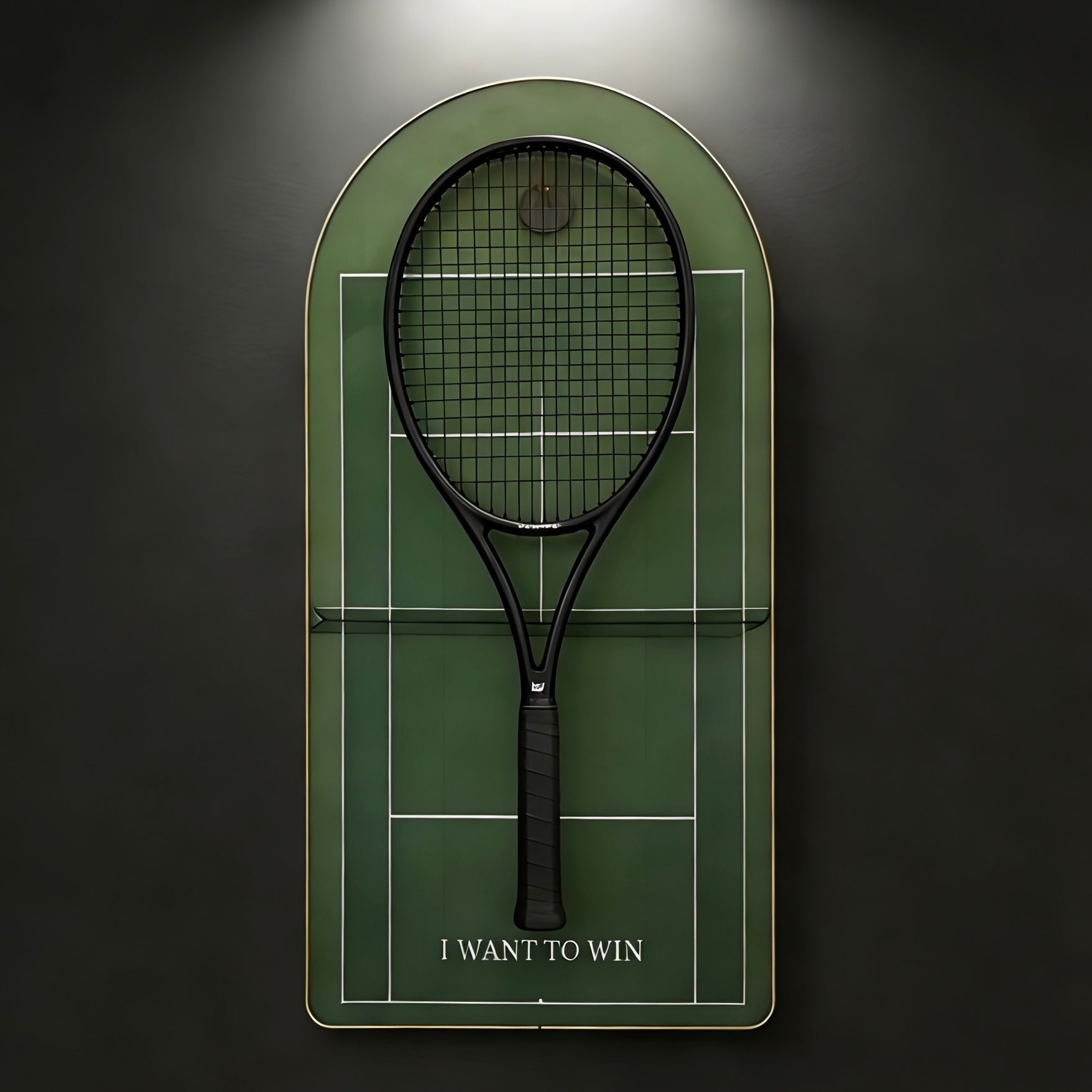 Arched Tennis Racquet Display Case – Modern Wall Mount Holder for Tennis Collection tennis ball racket display stand