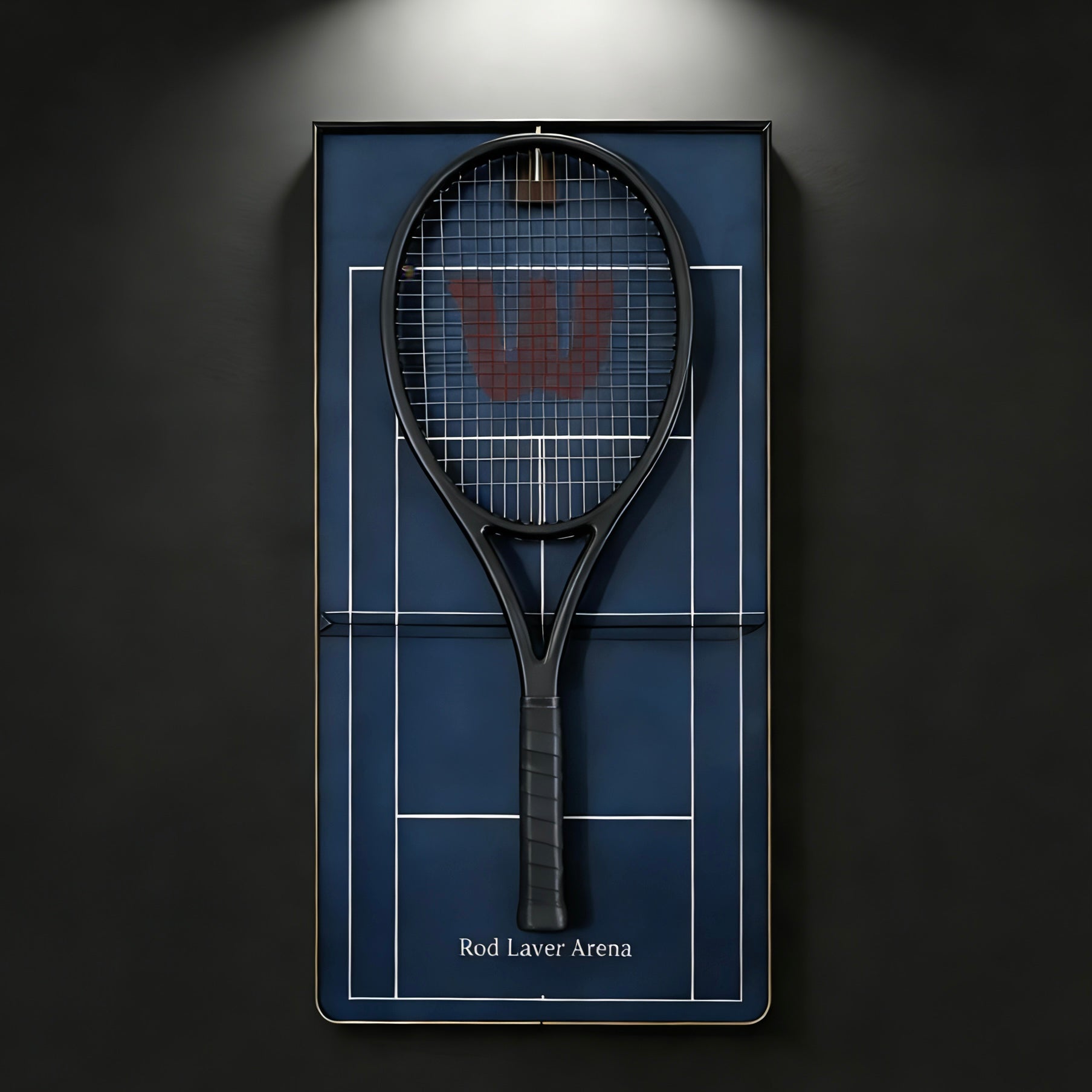 Premium Blue Tennis Wall Frame – Racquet Display Holder for Sports Room & Collection tennis racket rack