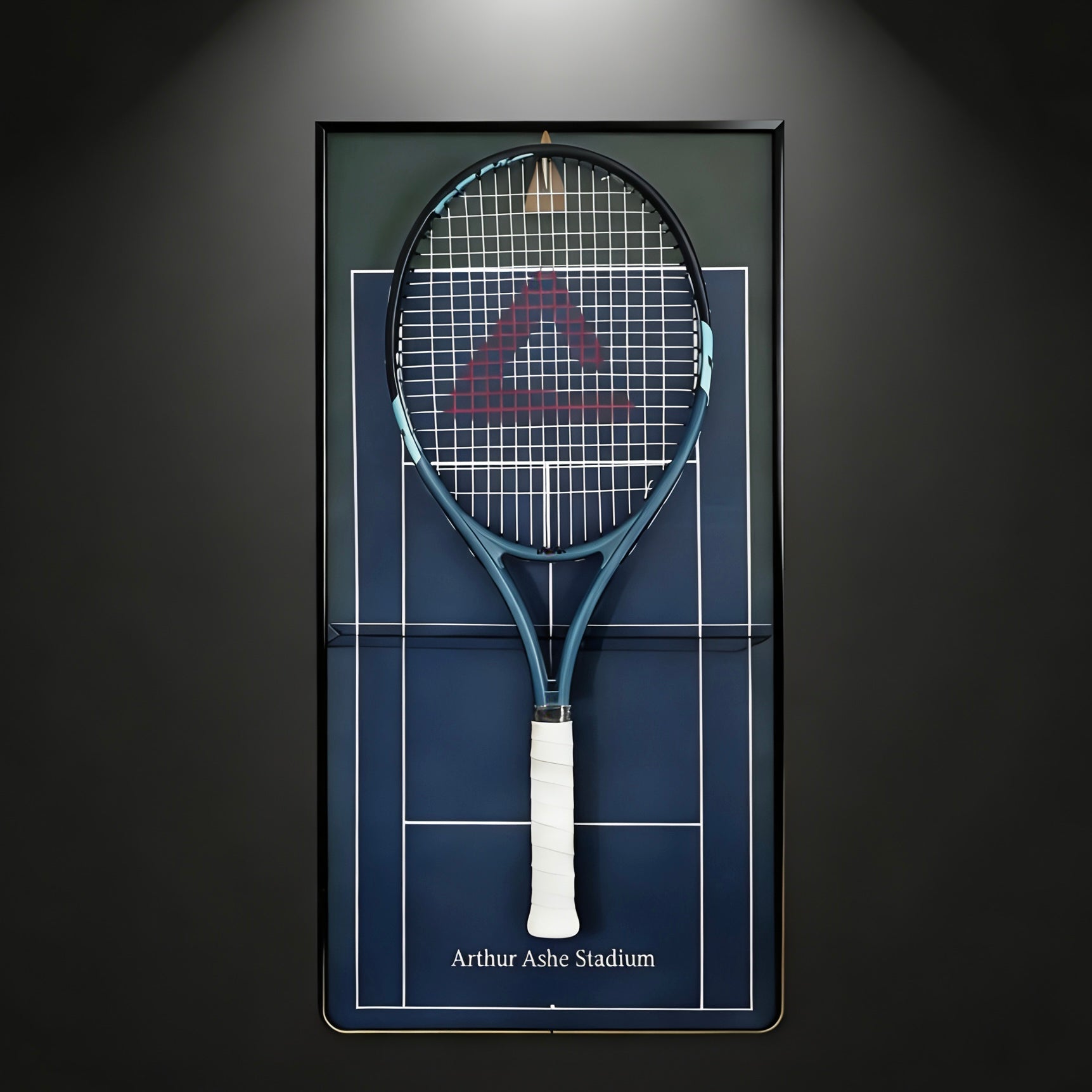 Blue Tennis Display Frame – Wall-Mount Racquet Holder, Solid Wood & Aluminum Alloy tennis racket rack tennis rackets