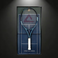 Blue Tennis Display Frame – Wall-Mount Racquet Holder, Solid Wood & Aluminum Alloy tennis racket rack tennis rackets