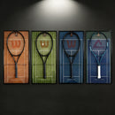 The Four Grand Slams Tennis Racket Display Set – Australia, France, Wimbledon &amp; US Open Inspired（Excluding the racket）