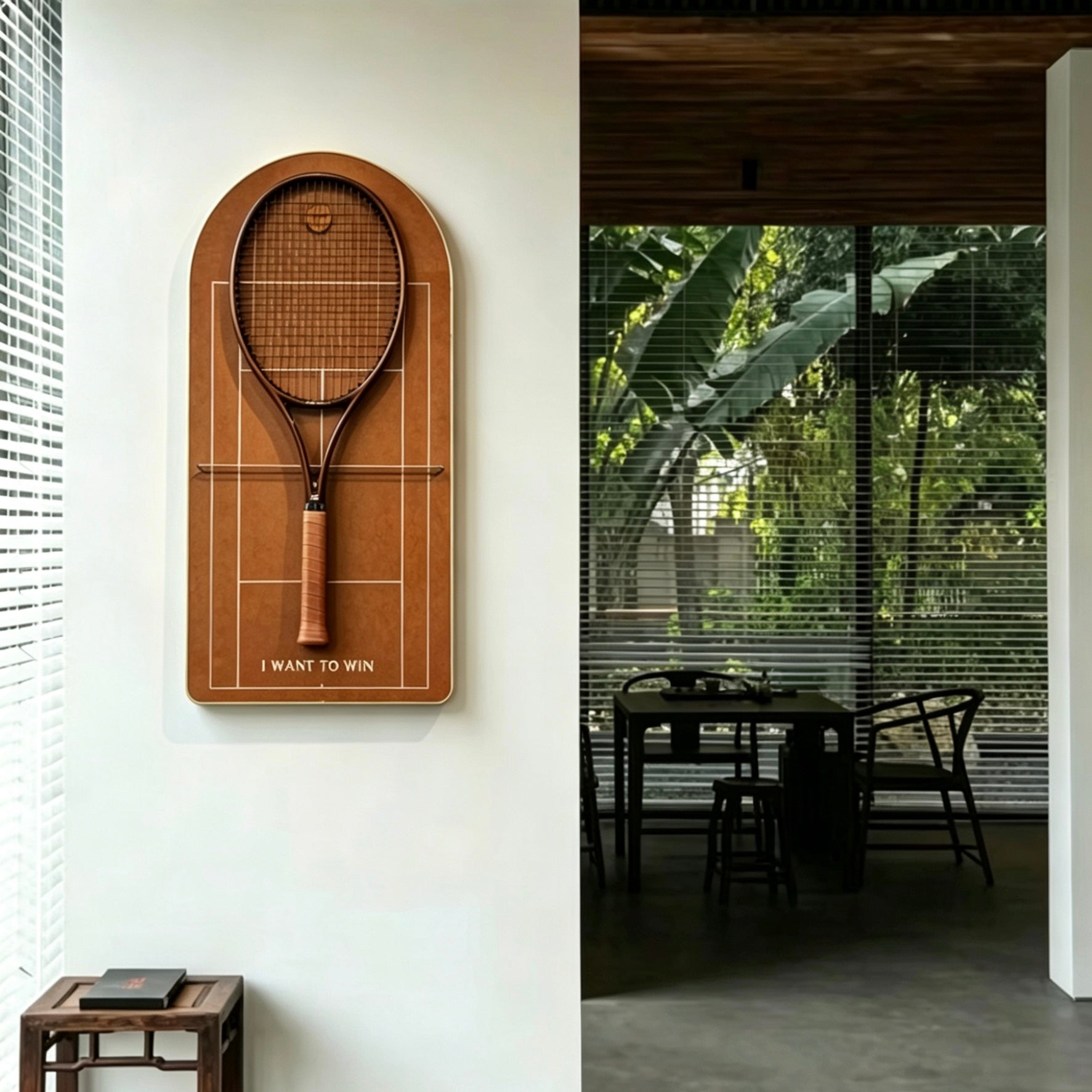 French Open Roland Garros Inspired Tennis Racket Display Case – Wall Mount Frame for Racquet Storage & Display（Excluding the racket）