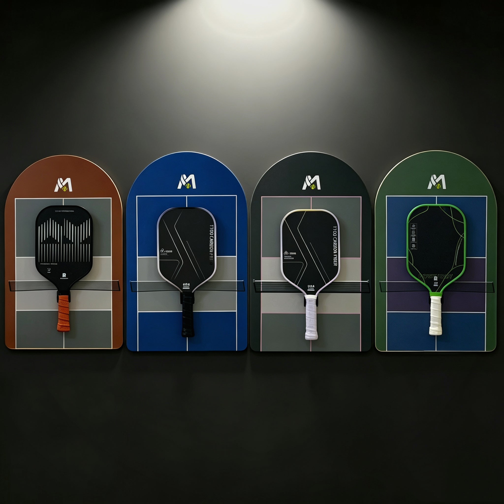 Pickleball Paddle Wall Display Frame Set of 4 – Hanging Rack Bundle(Excluding the Racket)