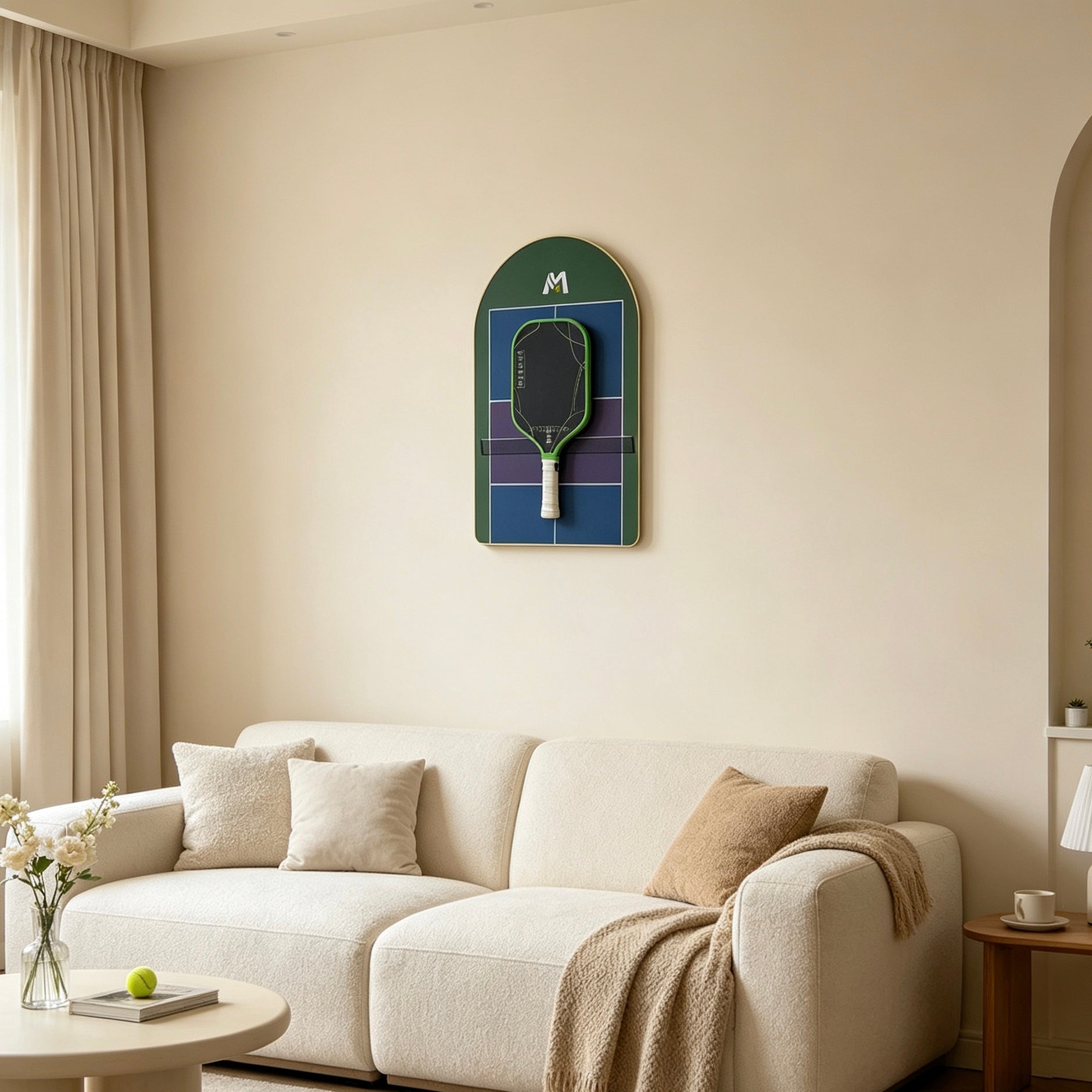Pickleball Paddle Wall Display Frame – Modern Hanging Rack for Home Decor(Excluding the Racket)