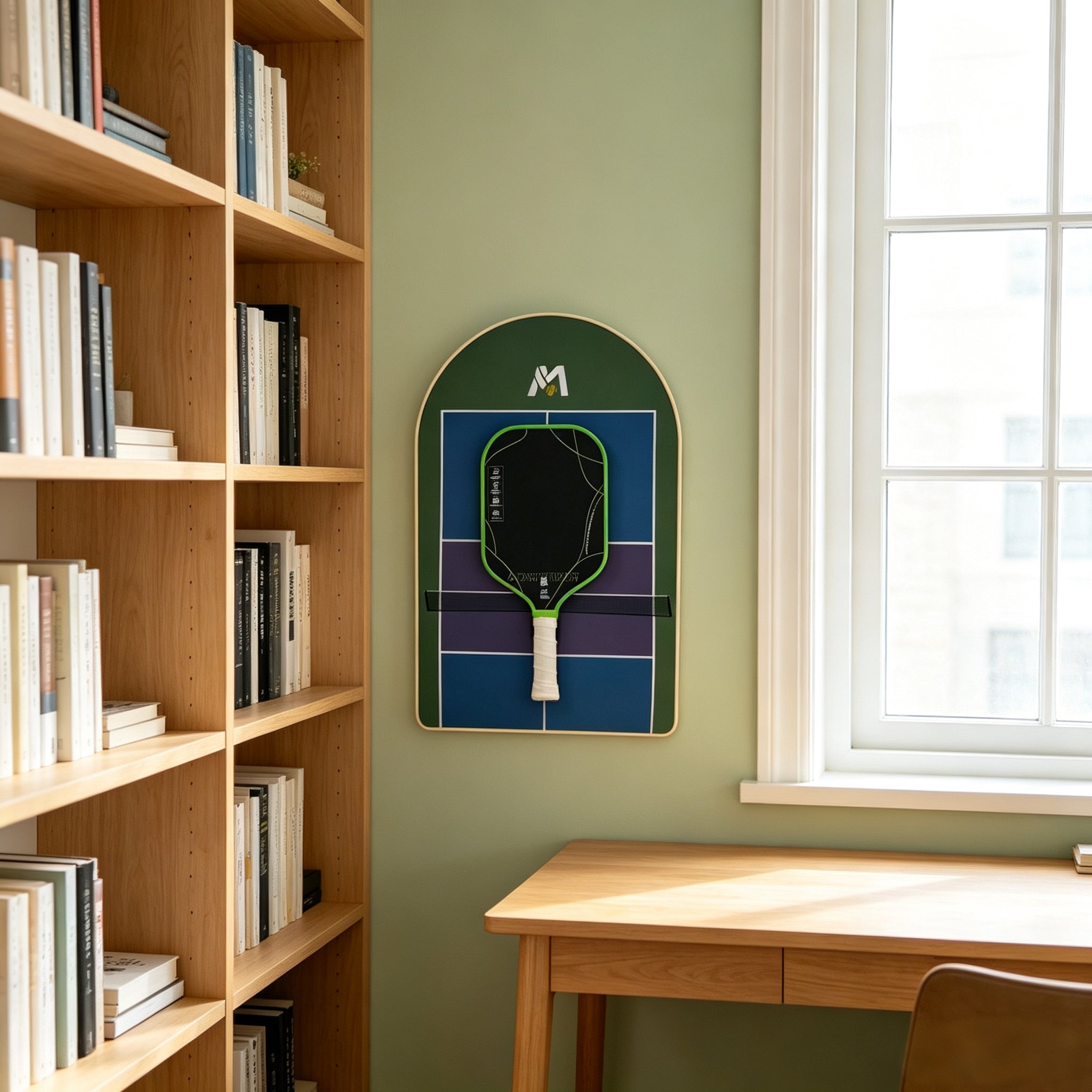 Pickleball Paddle Wall Display Frame – Modern Hanging Rack for Home Decor(Excluding the Racket)