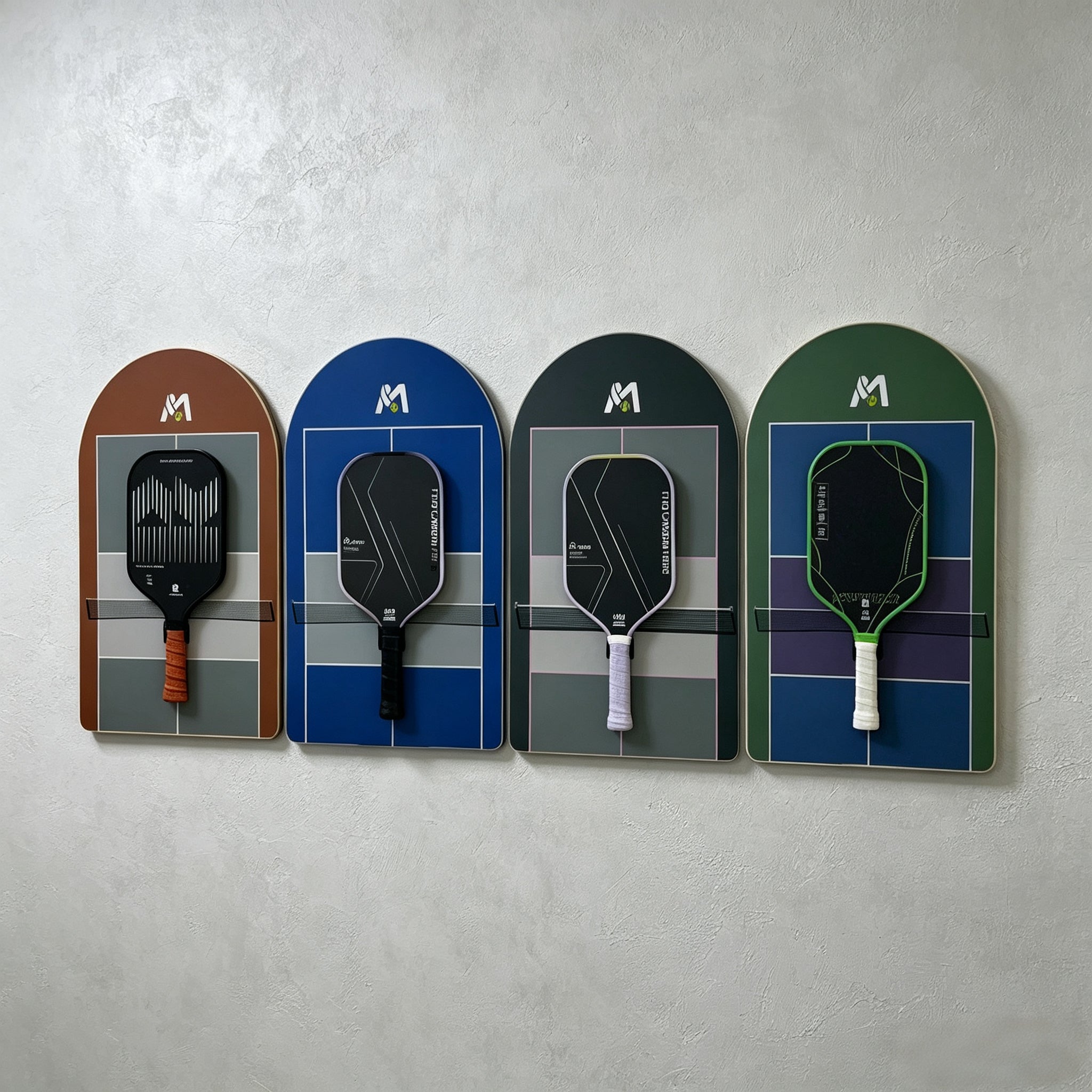 Pickleball Paddle Wall Display Frame Set of 4 – Hanging Rack Bundle(Excluding the Racket)