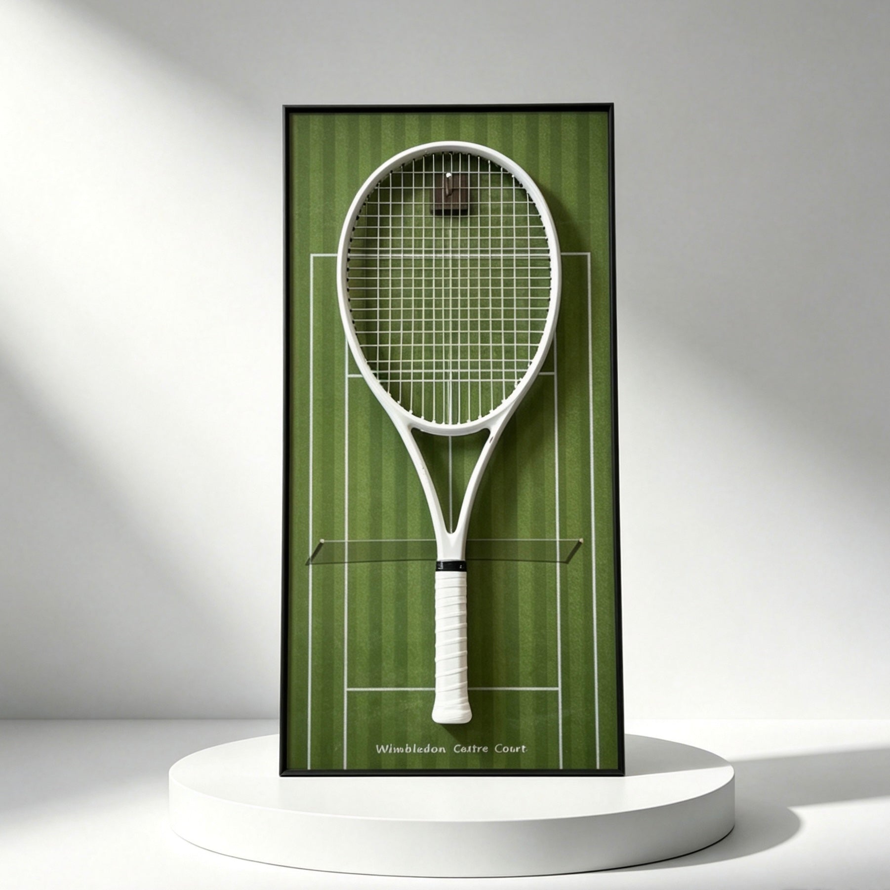 Wimbledon Tennis Tournament Racket Display Frame – Premium Wall Mount Holder & Decor（Excluding the racket）