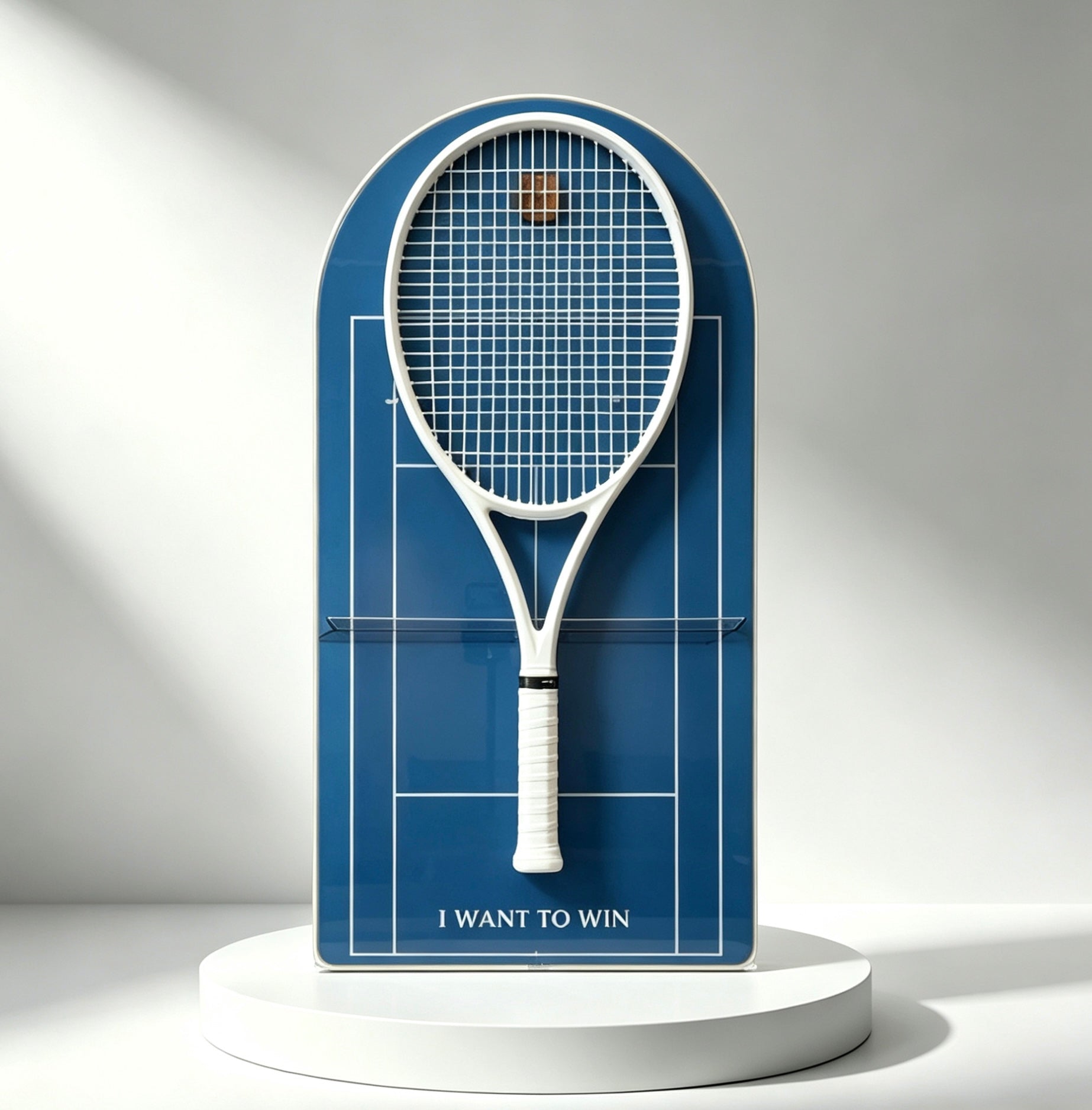 Australian Open Inspired Tennis Racket Wall Mount – Minimalist Display Holder & Storage Frame（Excluding the racket）