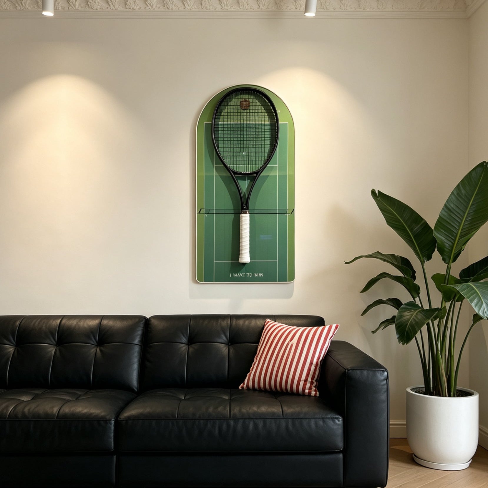 Green Tennis Racket Display Case – Wall Mount Frame for Tennis Collection（Excluding the racket）