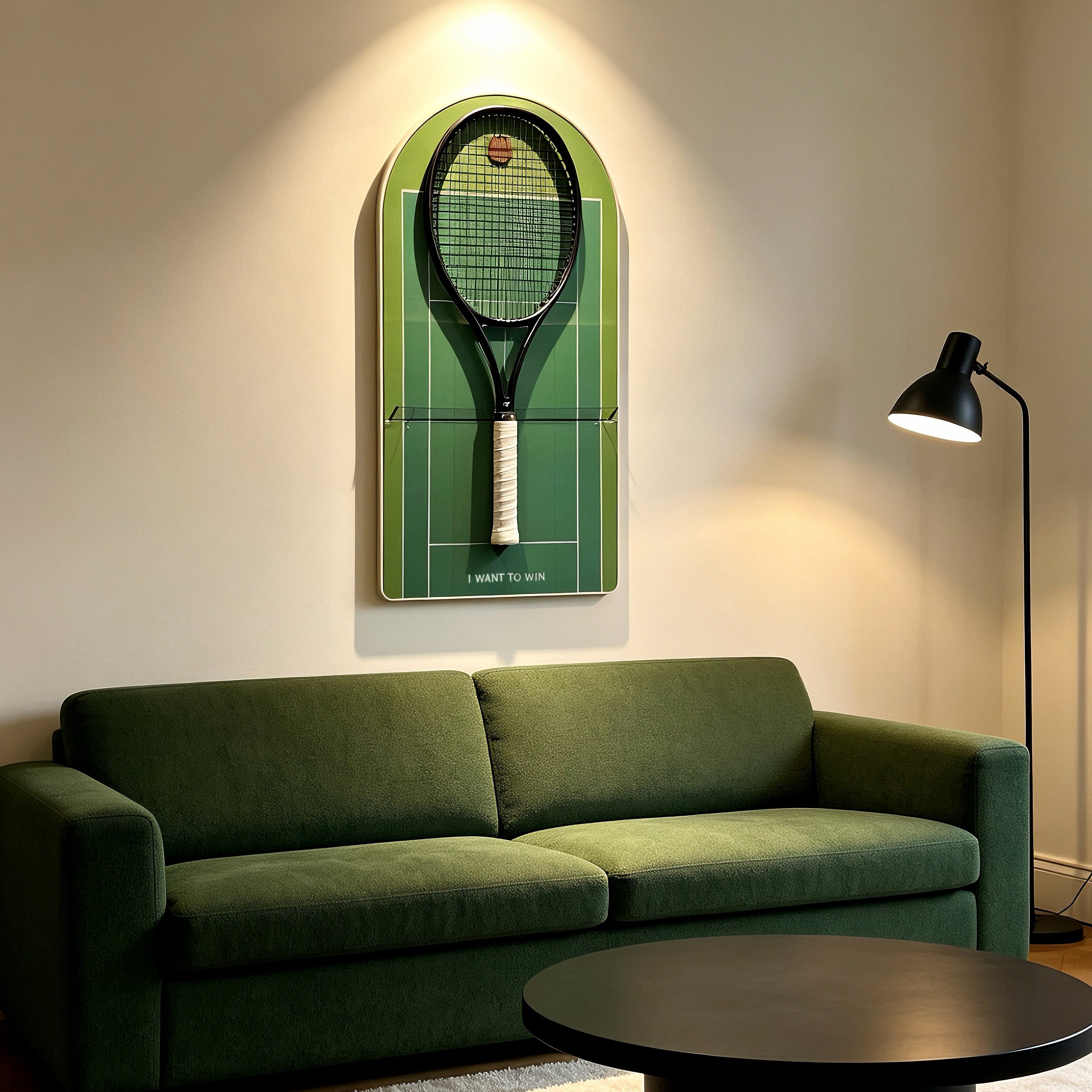 Green Tennis Racket Display Case – Wall Mount Frame for Tennis Collection（Excluding the racket）