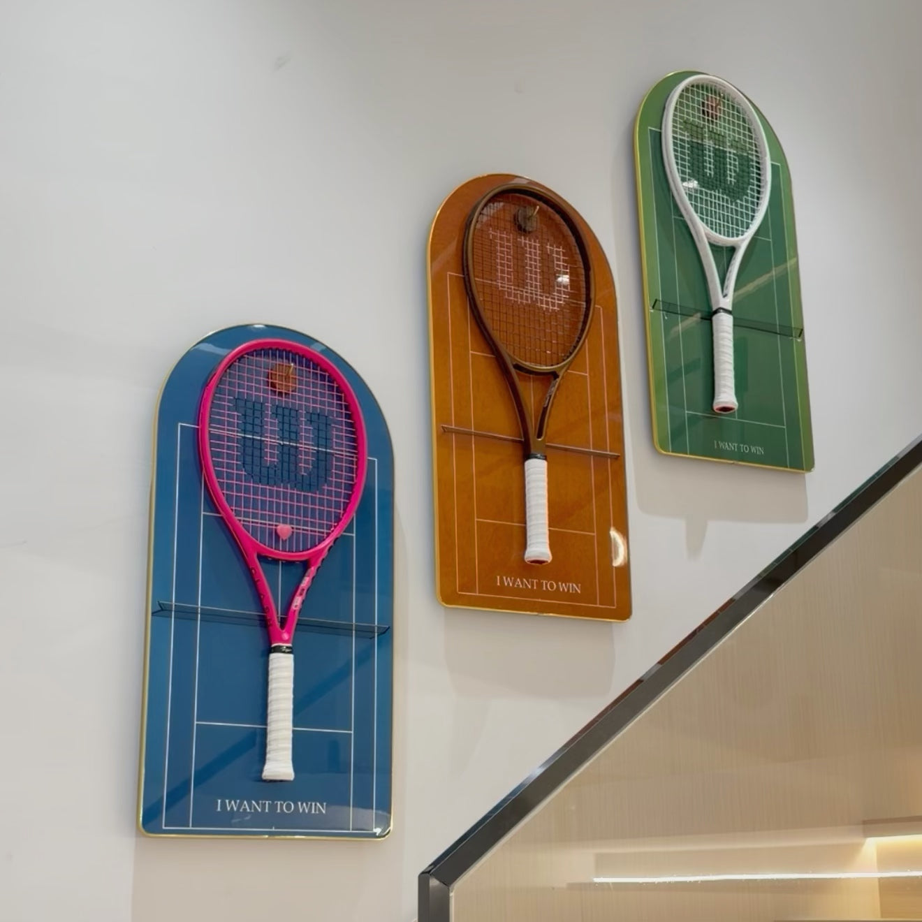 Color Collection Tennis Racket Display Set of 3（Excluding the racket）