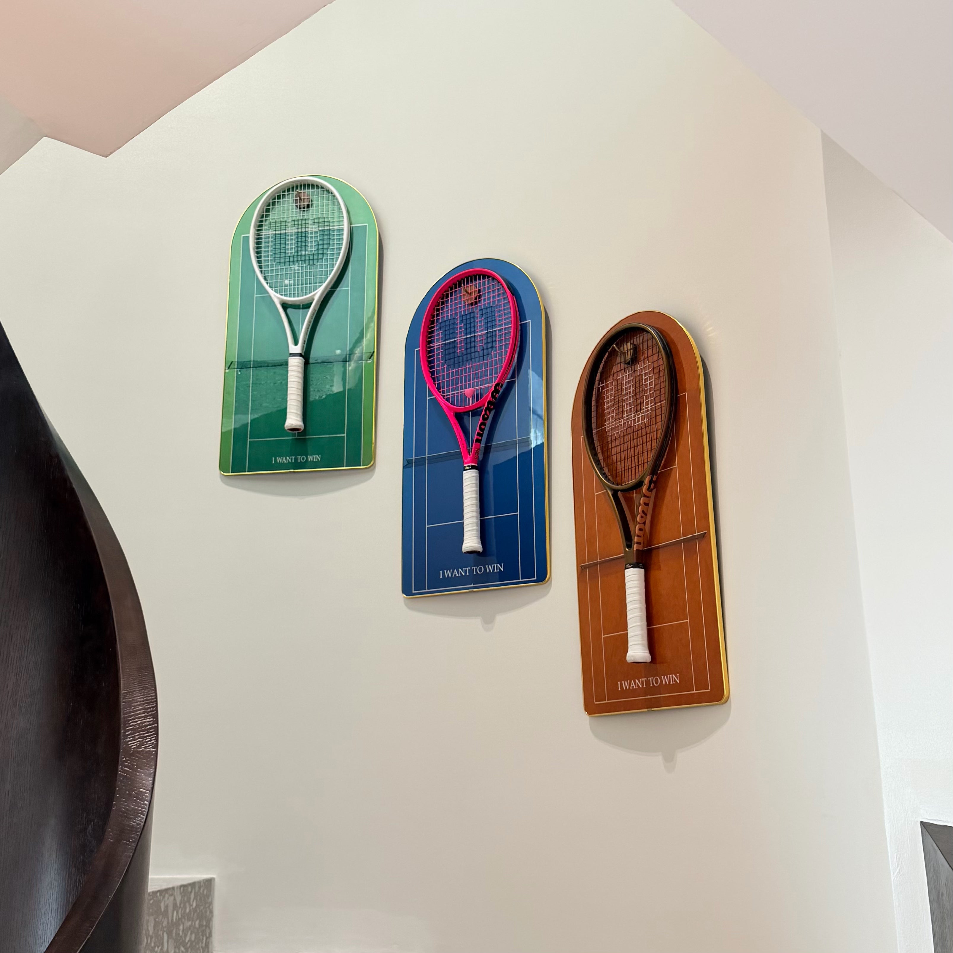 Color Collection Tennis Racket Display Set of 3（Excluding the racket）