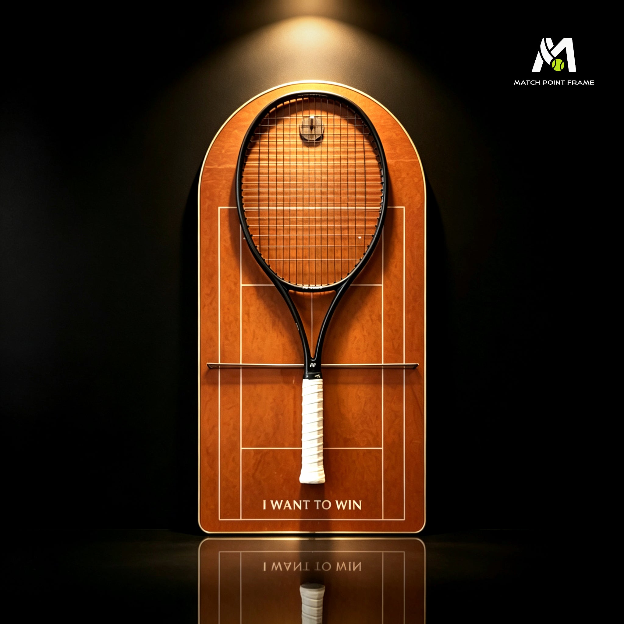 Clay Red Tennis Racket Display Case – Wall Mount Frame for Racquet Storage & Display（Excluding the racket）