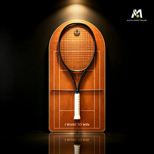 Clay Red Tennis Racket Display Case – Wall Mount Frame for Racquet Storage & Display（Excluding the racket）
