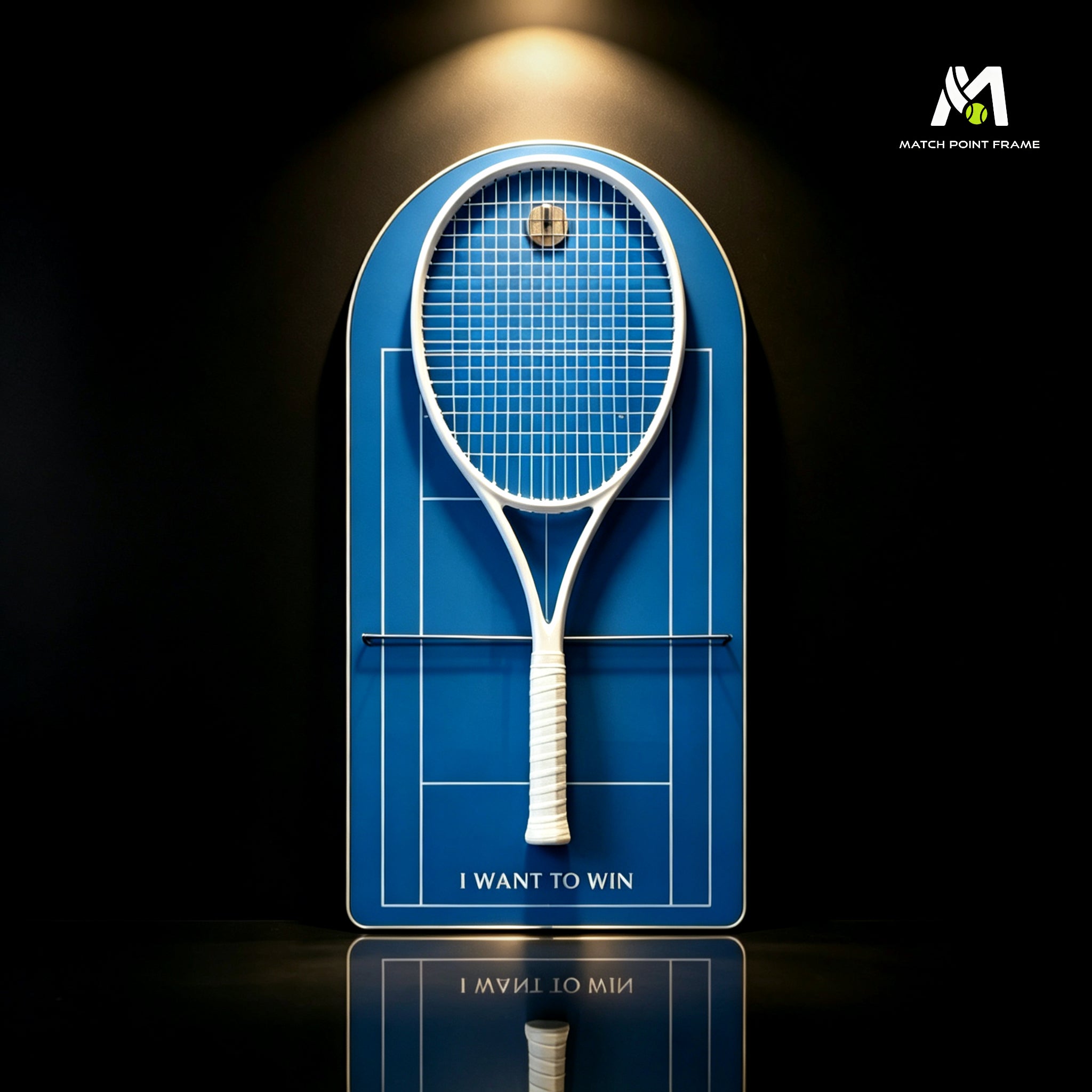 Blue Tennis Racket Wall Mount – Minimalist Display Holder & Storage Frame （Excluding the racket）