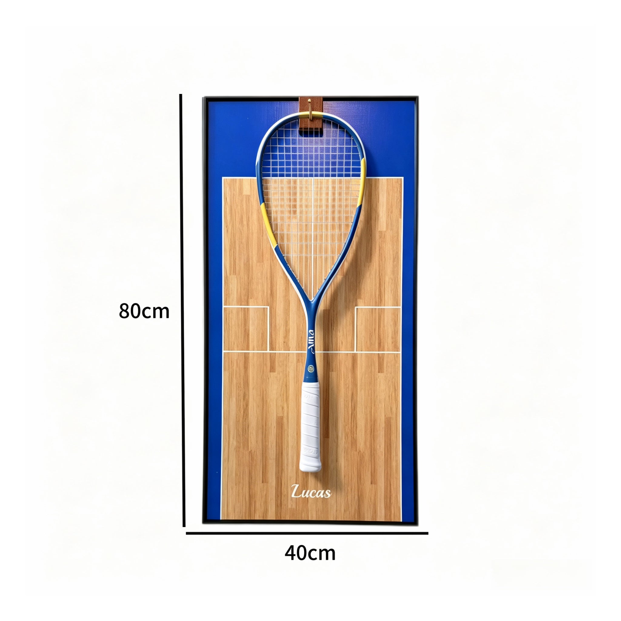Custom Squash Racket Display Frame – Personalized Wall Display Case（Excluding the racket）