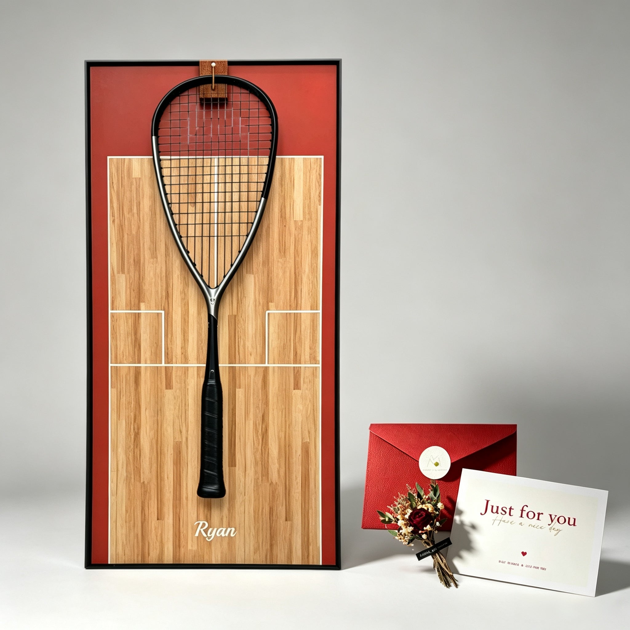 Custom Squash Racket Display Frame – Personalized Wall Display Case（Excluding the racket）