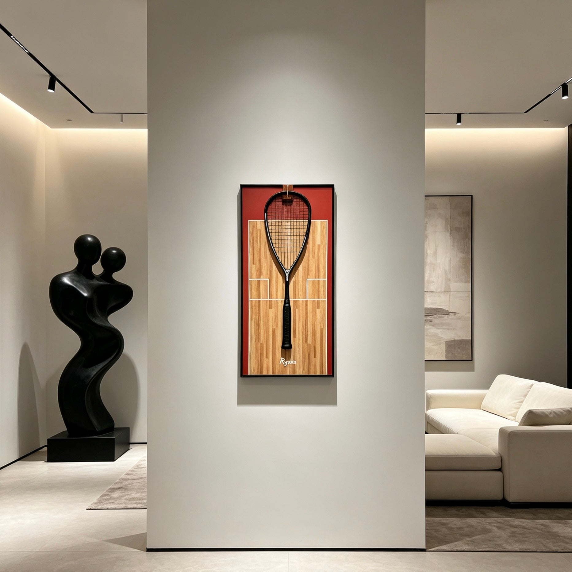 Custom Squash Racket Display Frame – Personalized Wall Display Case（Excluding the racket）
