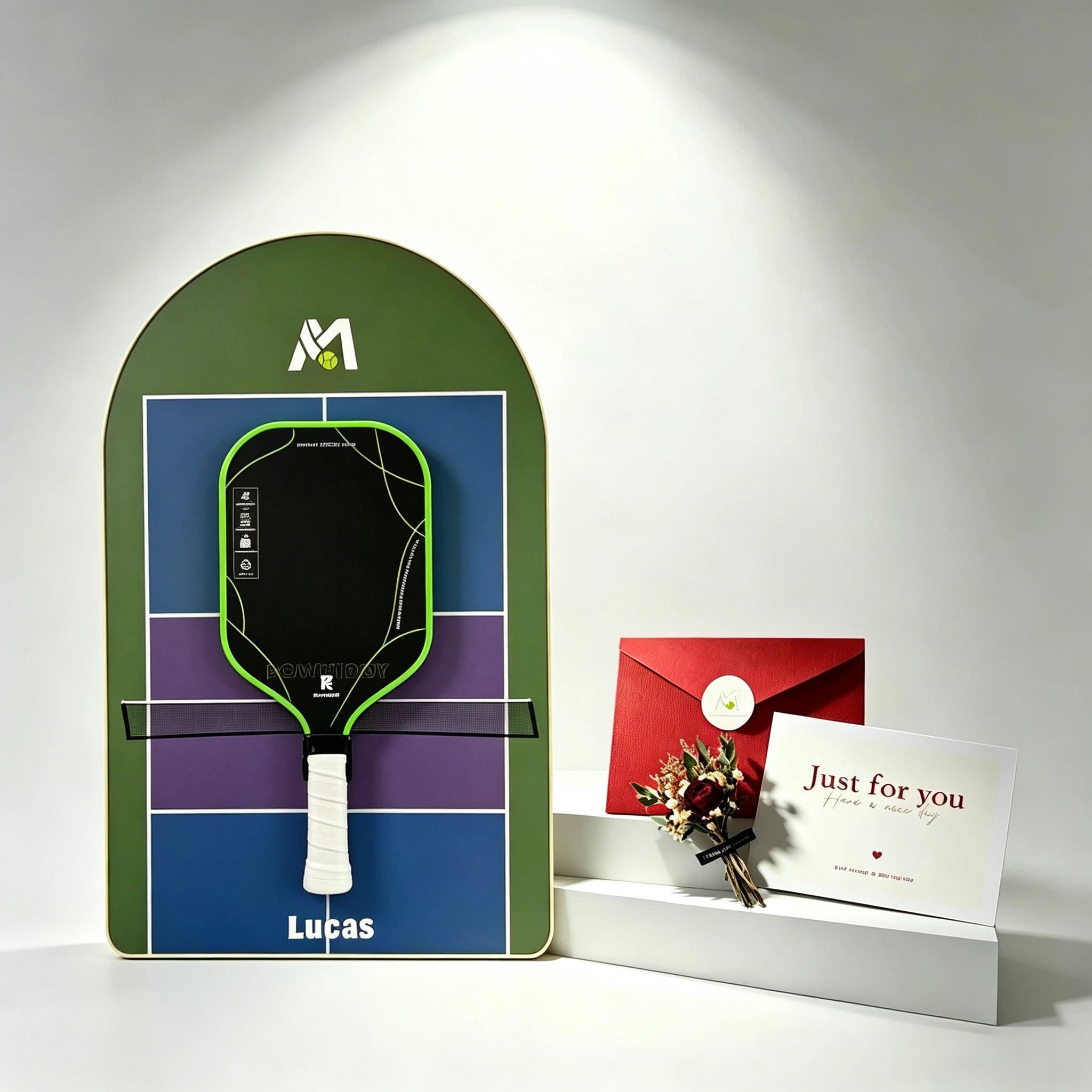 Personalized Pickleball Paddle Display Frame – Custom Name Wall Mount Gift（Excluding the racket）