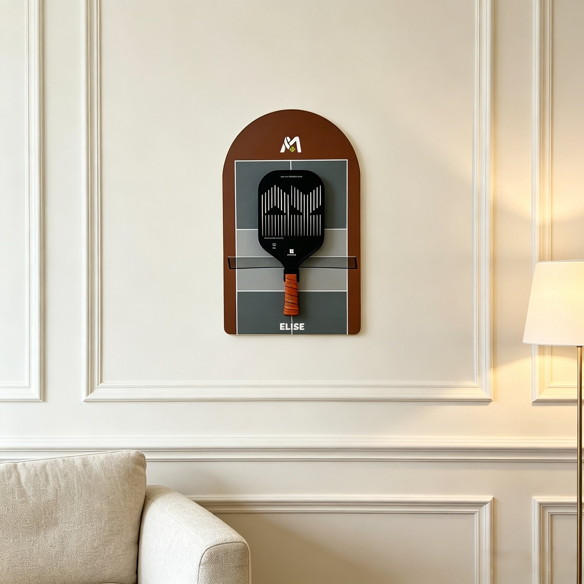 Personalized Pickleball Paddle Display Frame – Custom Name Wall Mount Gift（Excluding the racket）