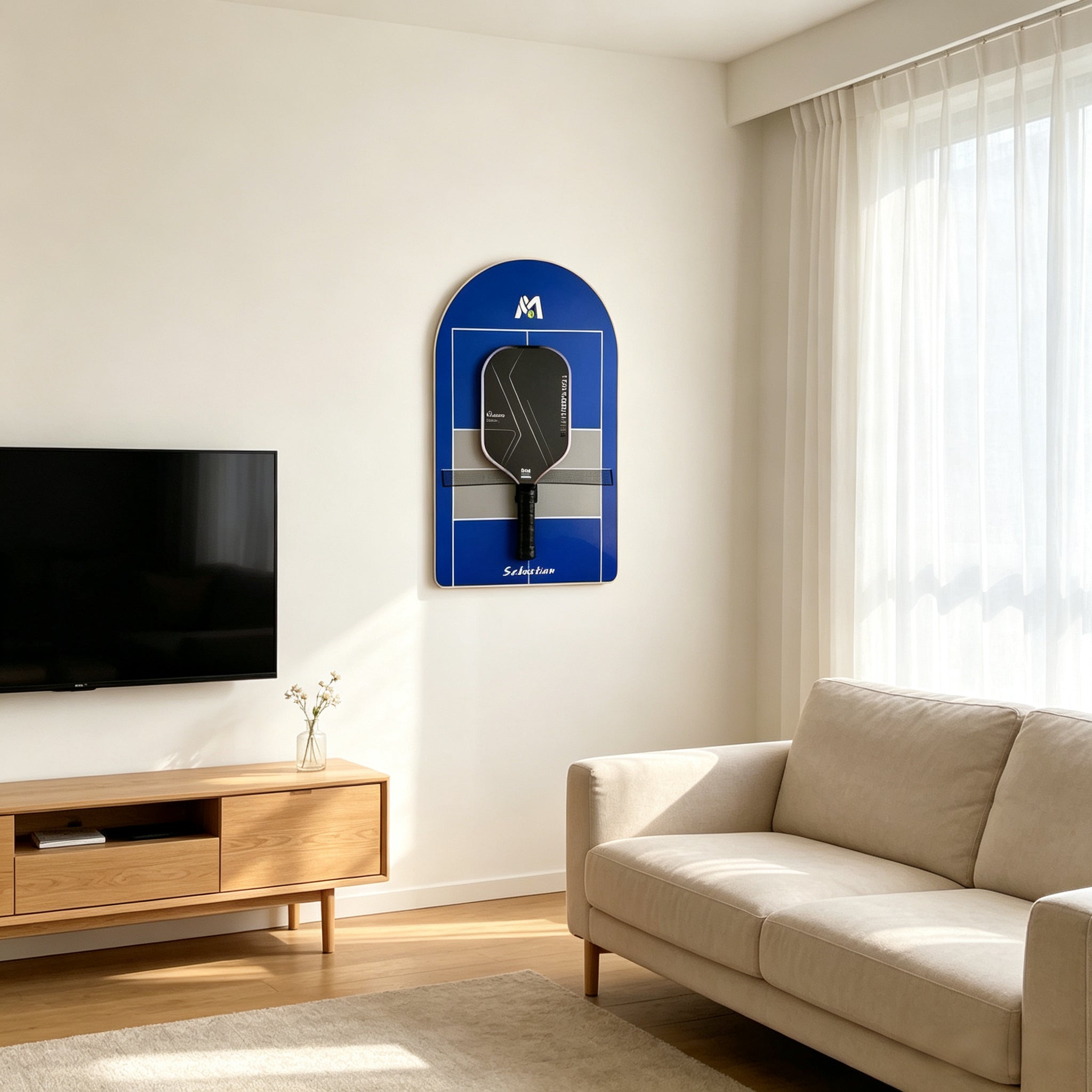 Personalized Pickleball Paddle Display Frame – Custom Name Wall Mount Gift（Excluding the racket）