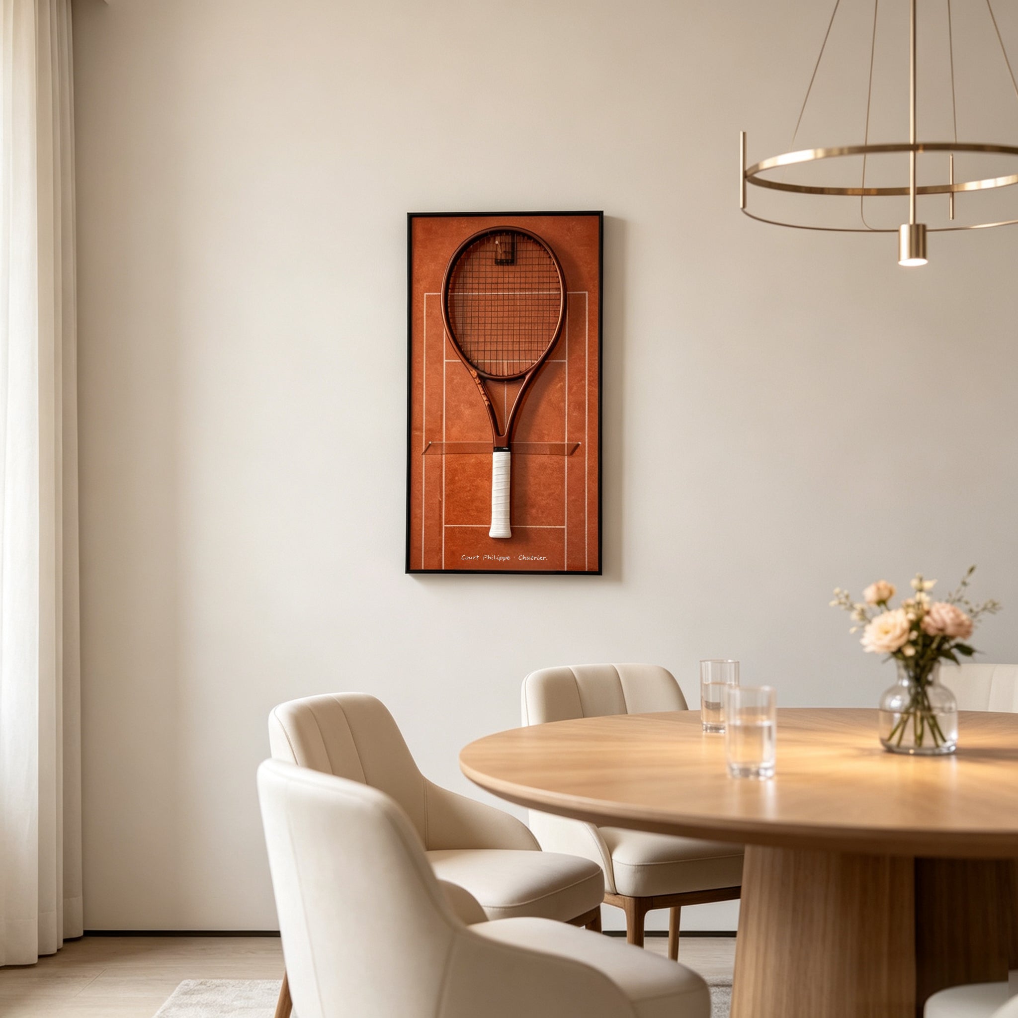 Roland Garros Inspired Square Tennis Racket Display Frame（Excluding the racket）