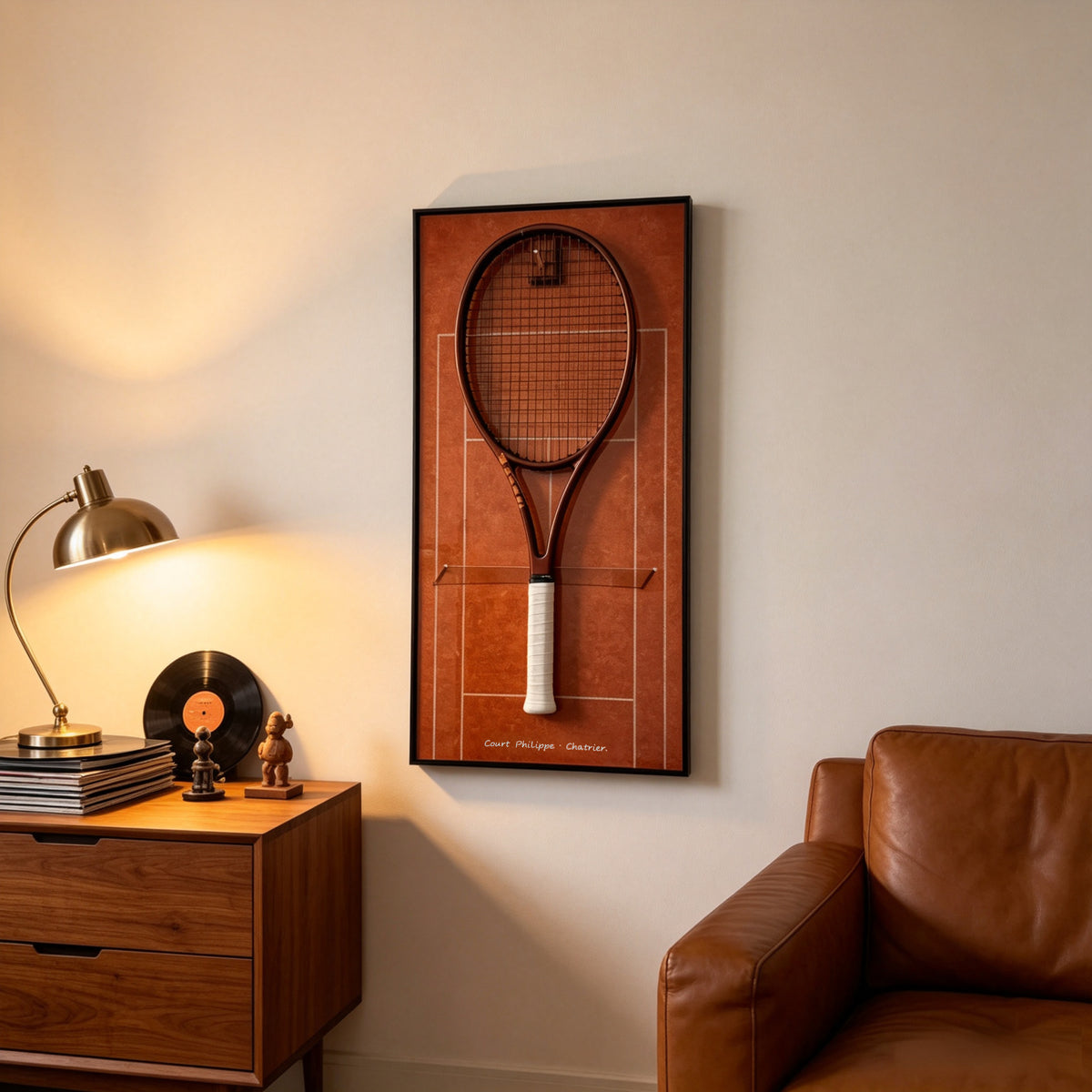 Roland Garros Inspired Square Tennis Racket Display Frame（Excluding the racket）