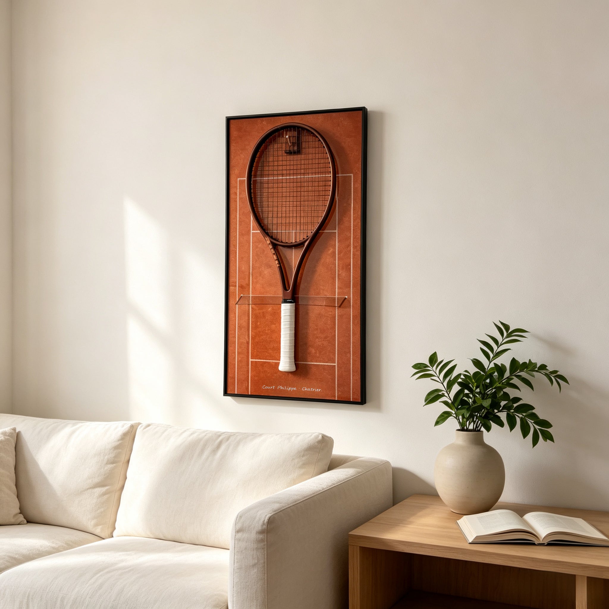 Roland Garros Inspired Square Tennis Racket Display Frame（Excluding the racket）