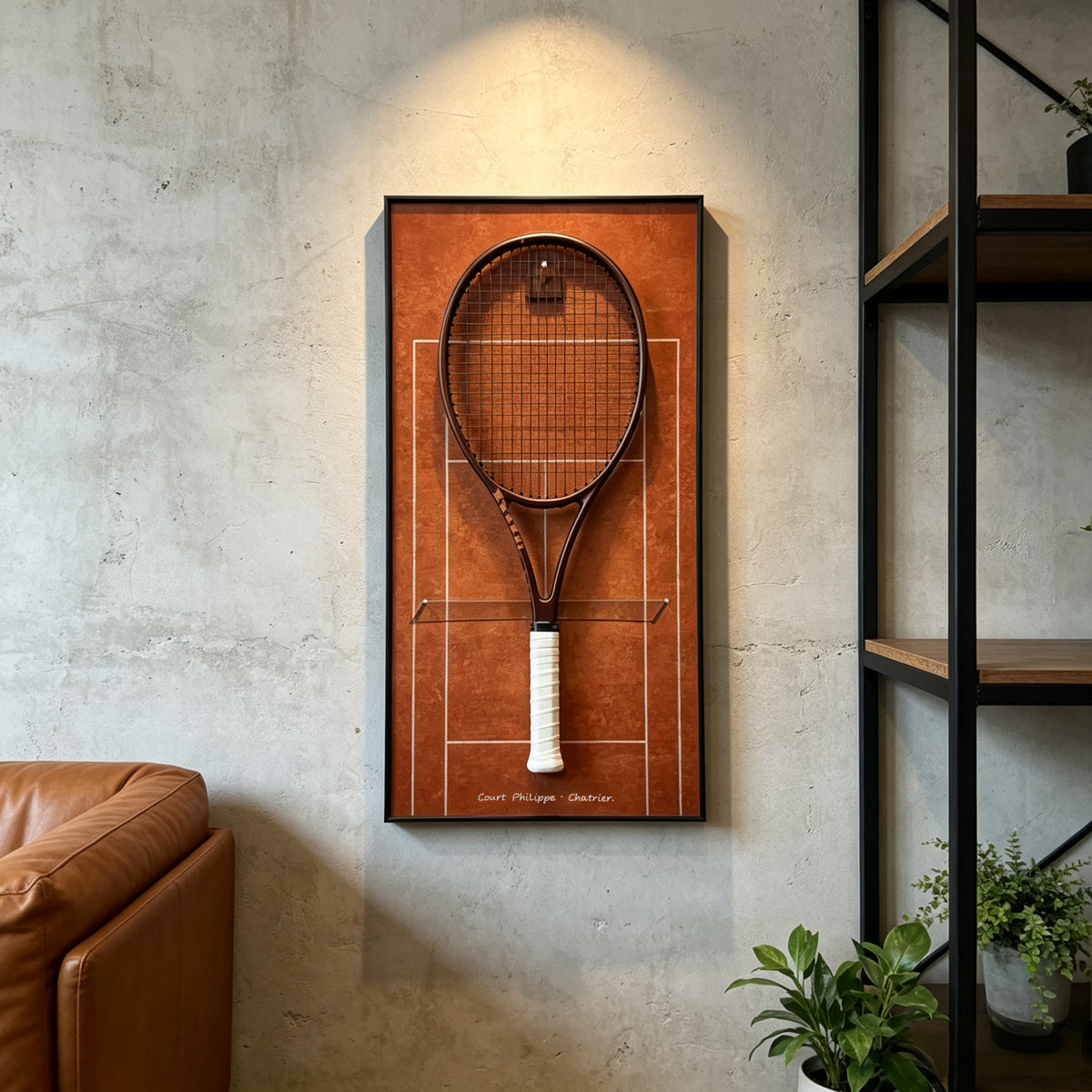 Roland Garros Inspired Square Tennis Racket Display Frame（Excluding the racket）