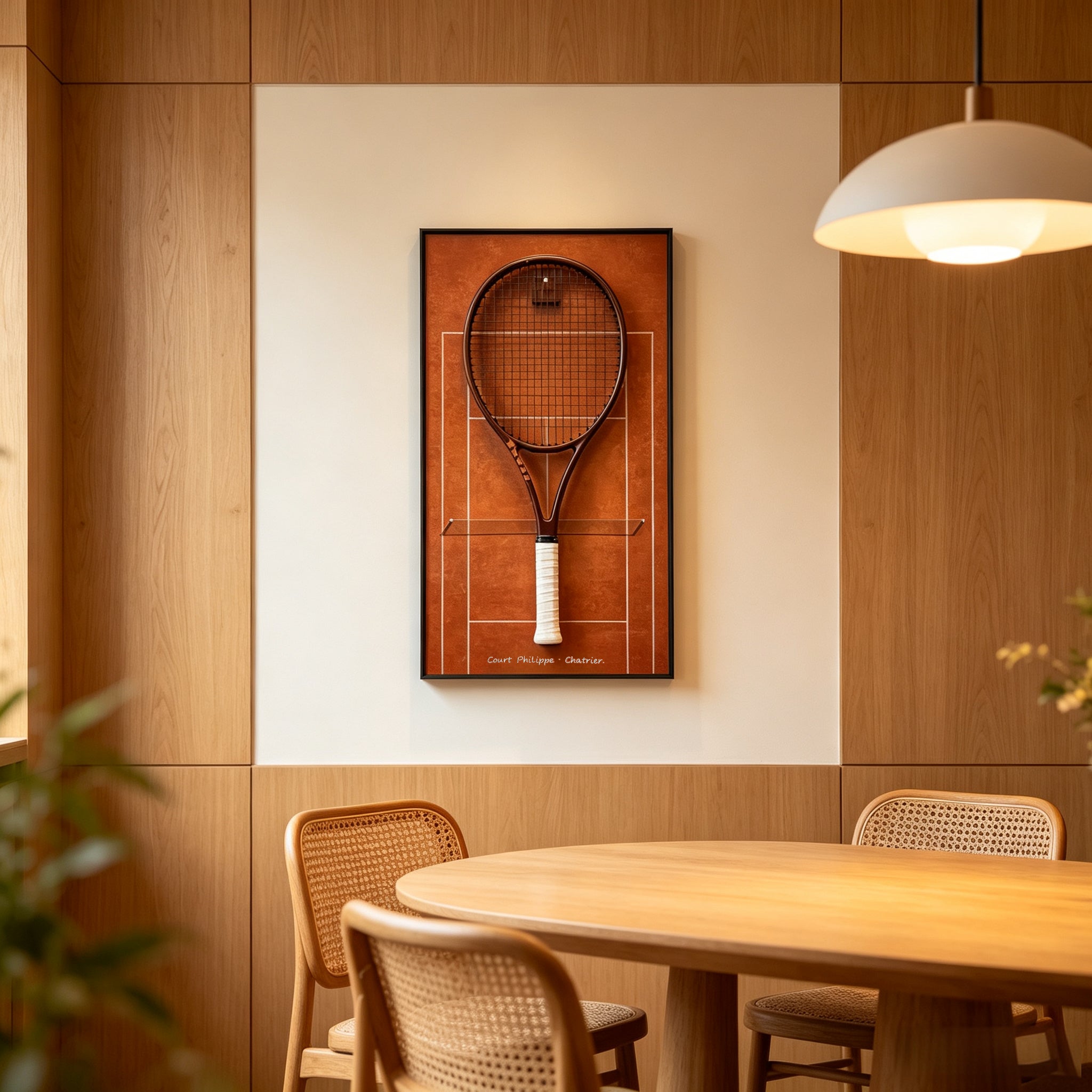 Roland Garros Inspired Square Tennis Racket Display Frame（Excluding the racket）