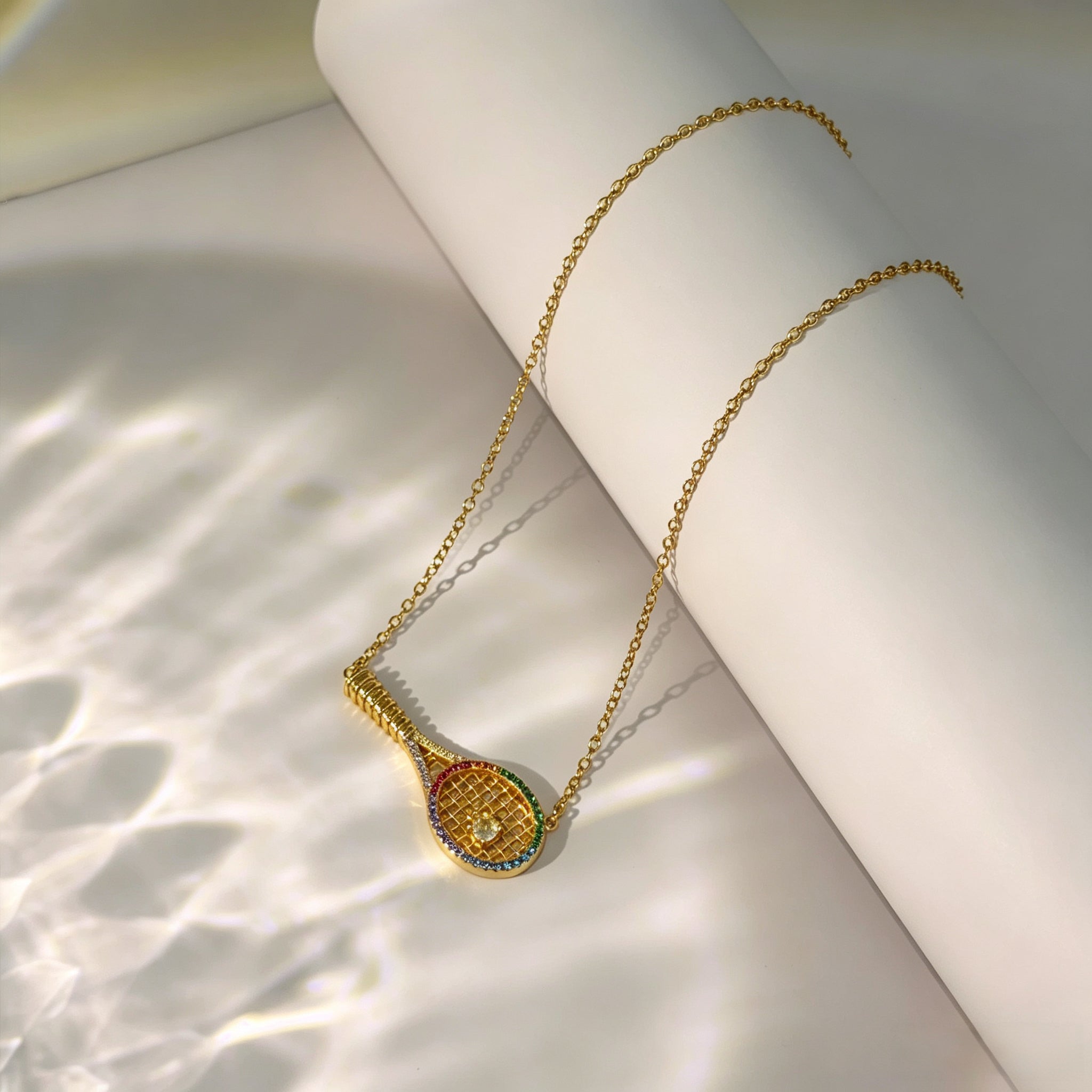 Custom Iced-Out Tennis Racket Necklace & Bracelet | Personalized Sports Jewelry