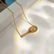 Custom Iced-Out Tennis Racket Necklace & Bracelet | Personalized Sports Jewelry