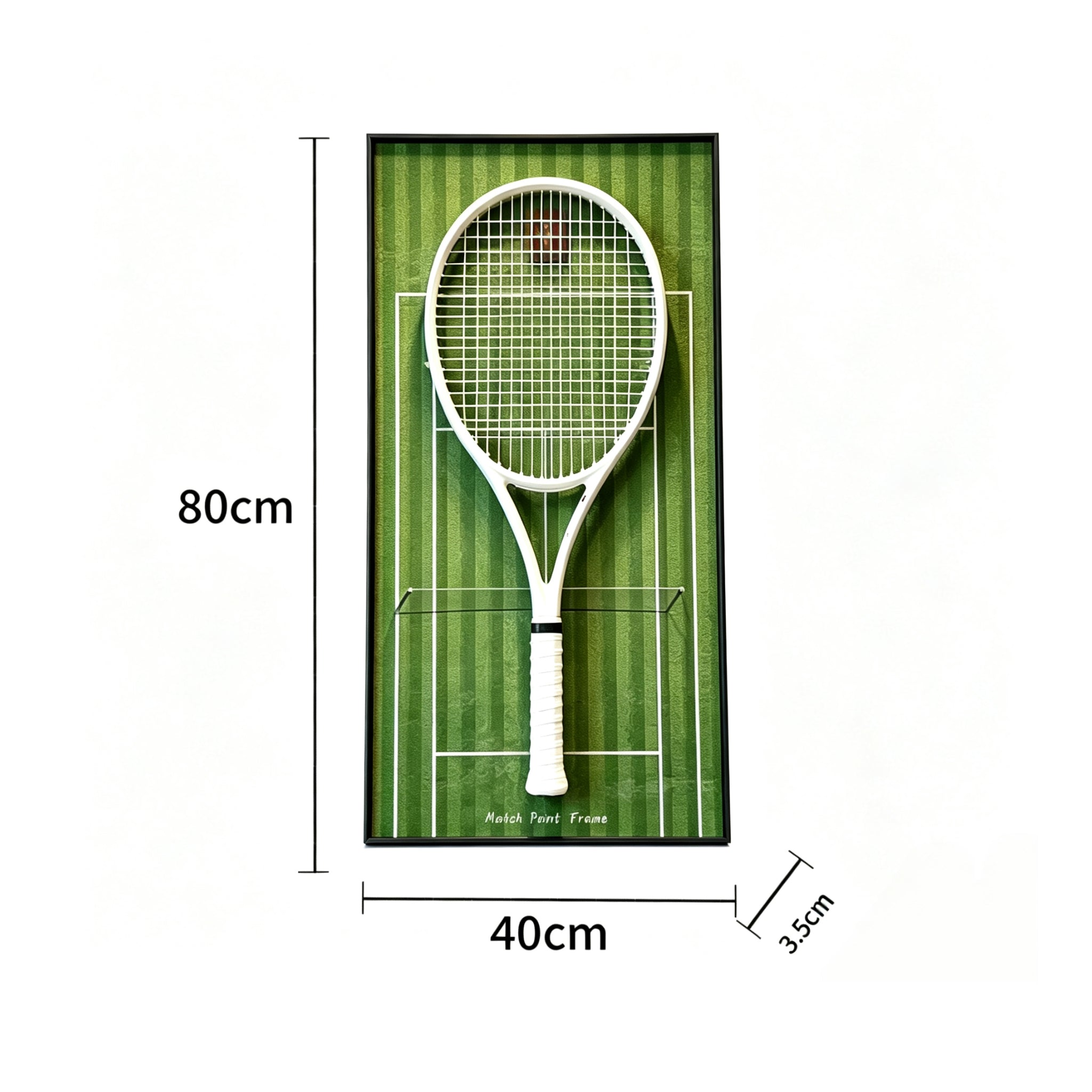 Grass Green Tennis Racket Display Frame – Wall Mount Racquet Holder & Tennis Room Decor（Excluding the racket）