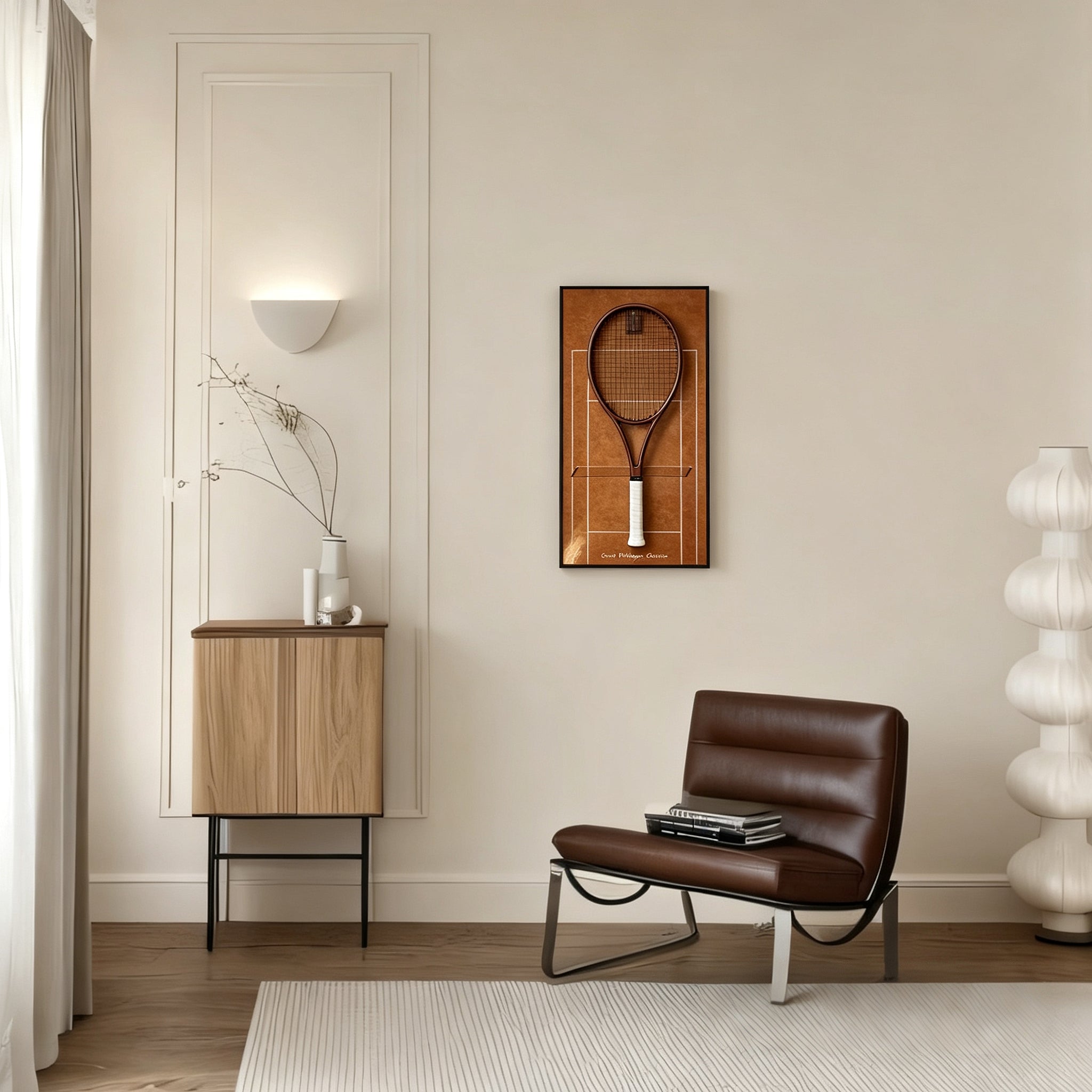 Roland Garros & French Open Inspired Tennis Racket Display Frame – Wall Mount Holder（Excluding the racket）