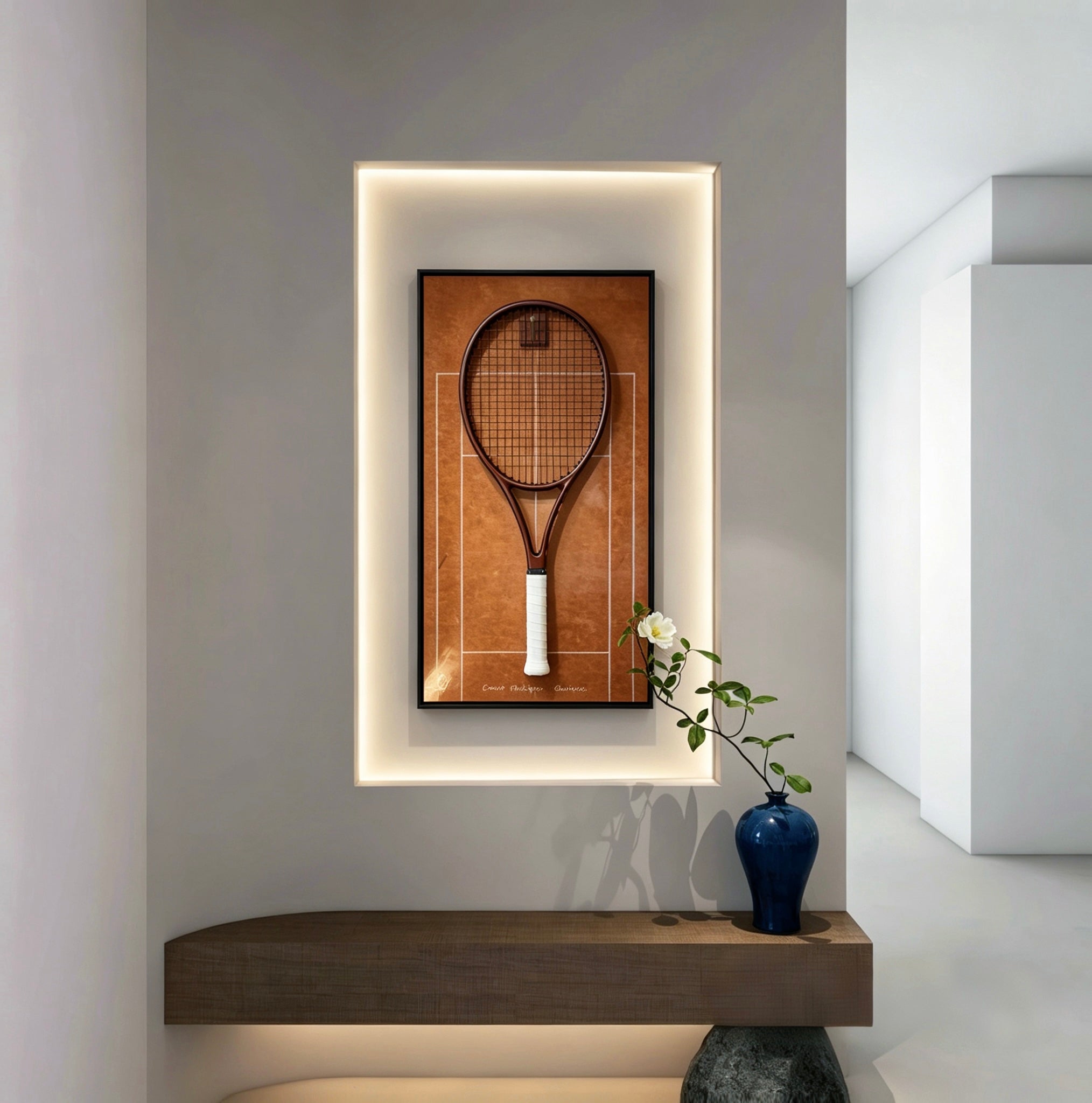Padel Racket Display Frame Red Clay Tennis Racket Display Frame – Wall Mount Racquet Holder & Ten ...