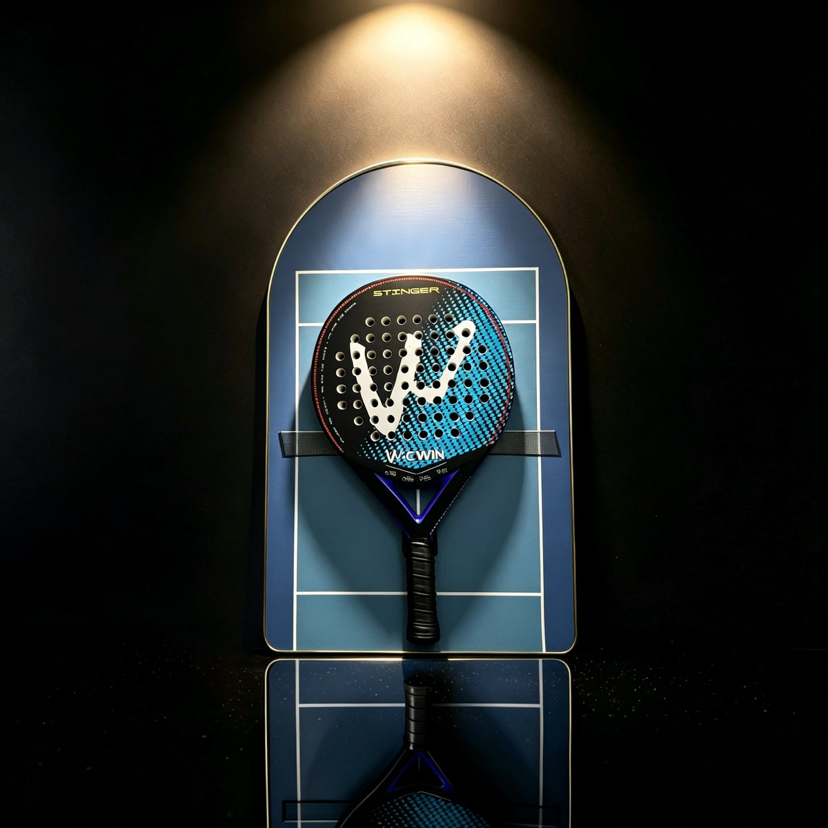 Blue Court Padel Racket Display Frame