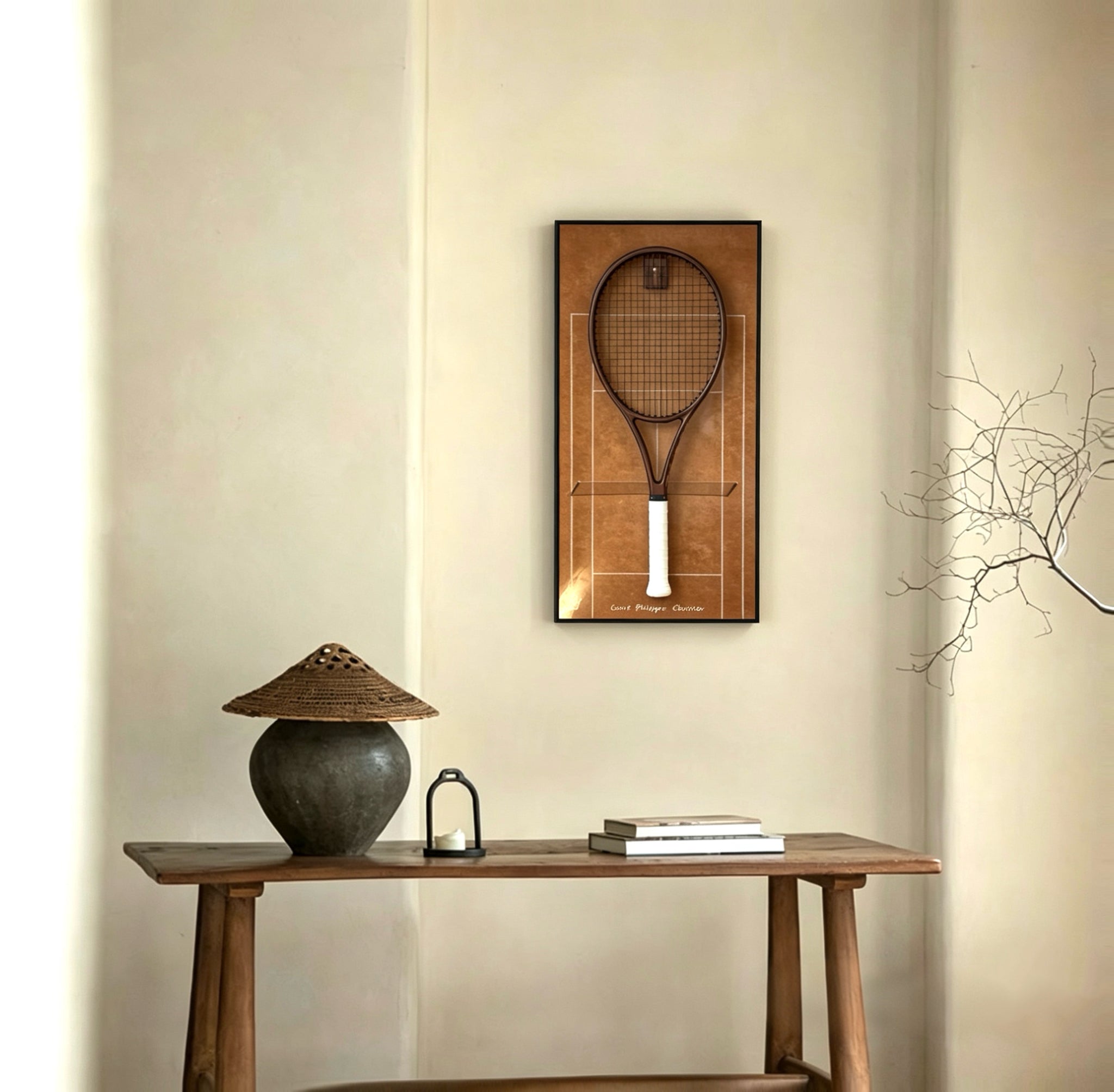 Roland Garros & French Open Inspired Tennis Racket Display Frame – Wall Mount Holder（Excluding the racket）