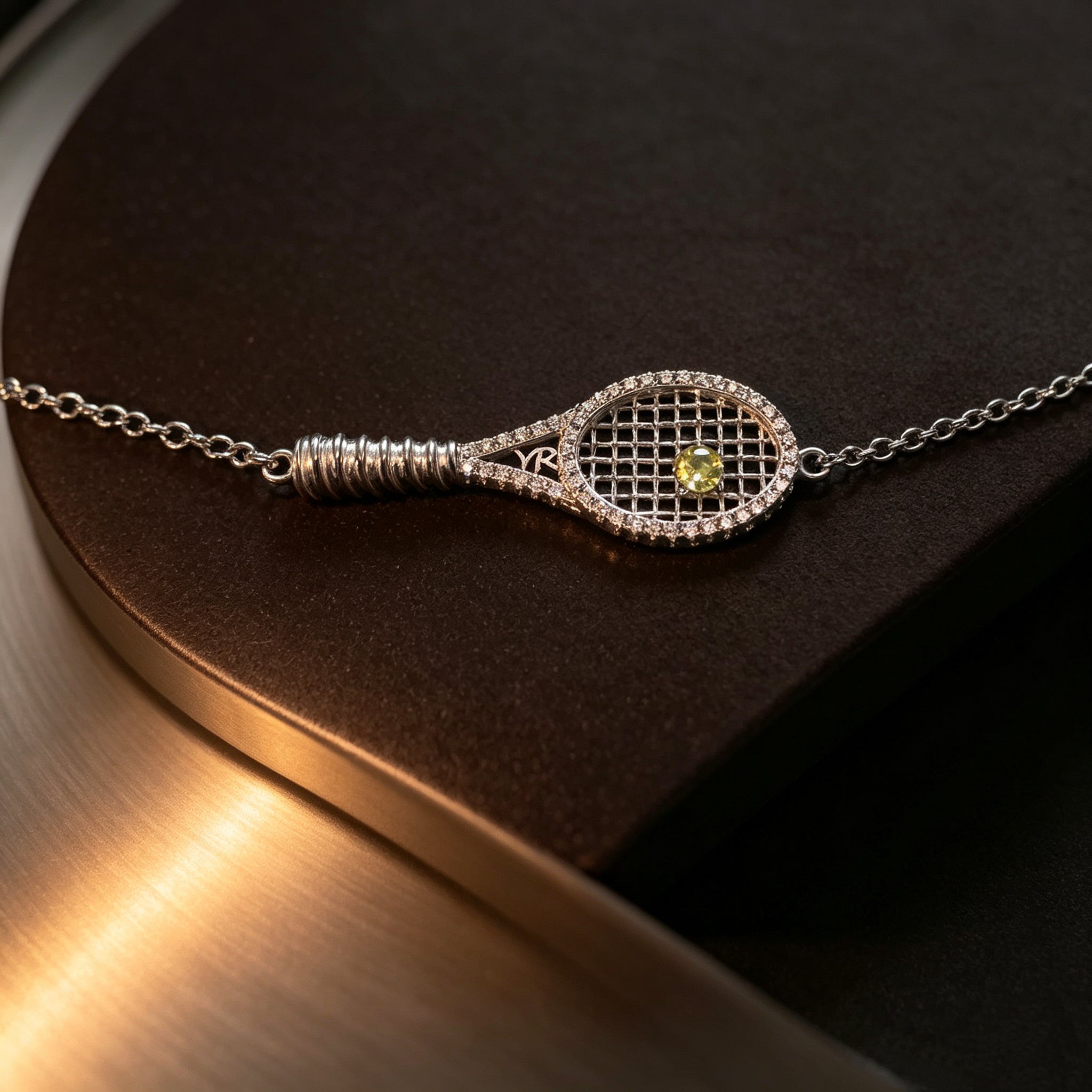 Custom Iced-Out Tennis Racket Necklace & Bracelet | Personalized Sports Jewelry