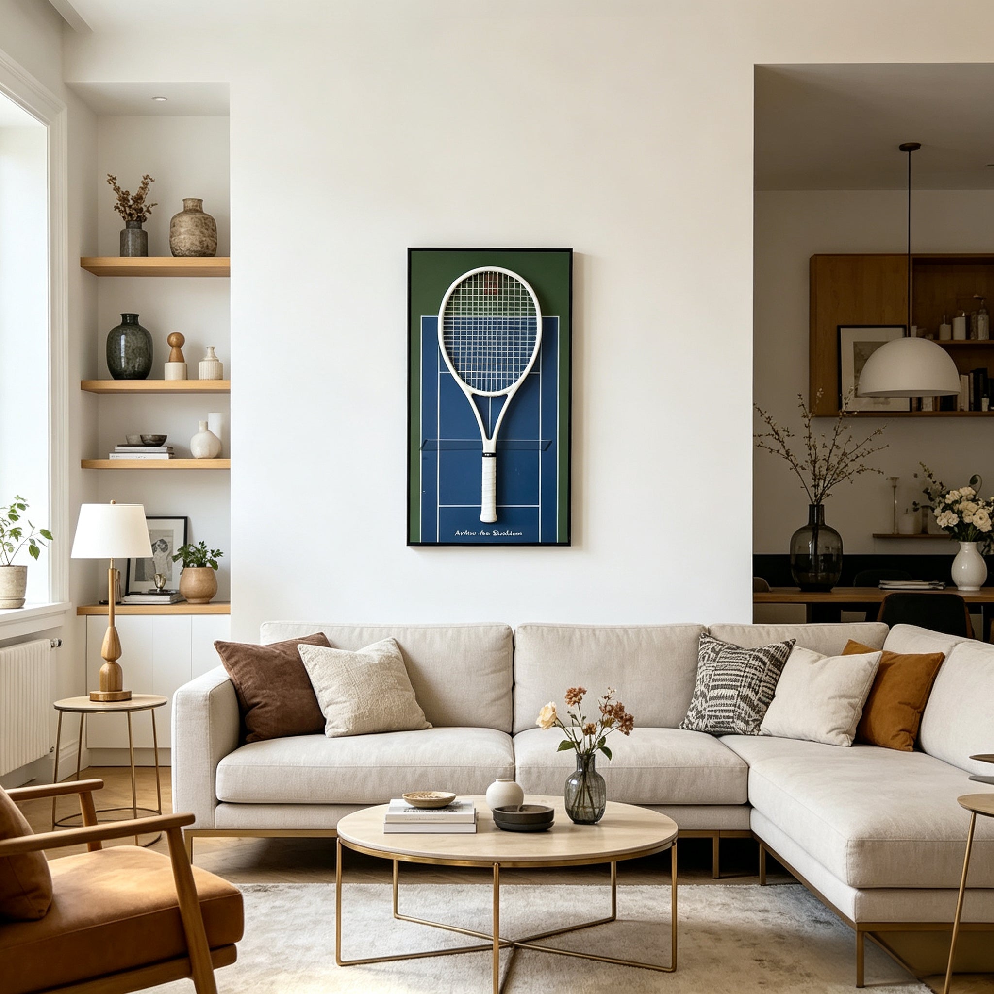 US Open-Inspired Tennis Racket Display Frame – Collect & Showcase Your Racket（Excluding the racket）