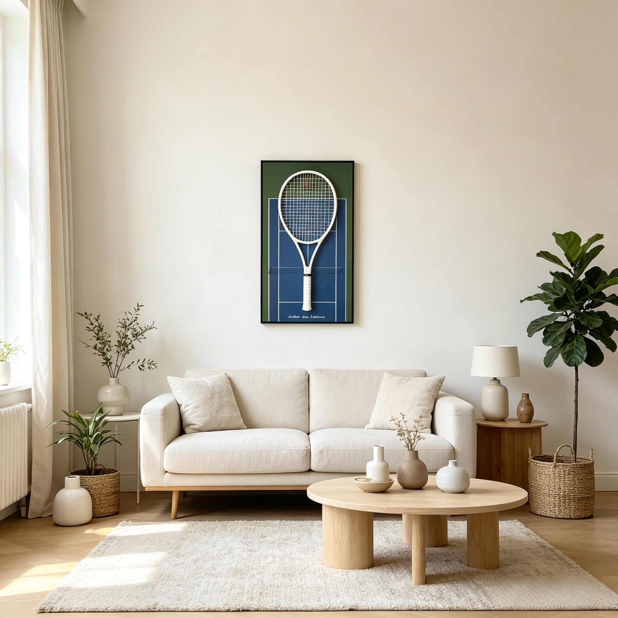 US Open-Inspired Tennis Racket Display Frame – Collect & Showcase Your Racket（Excluding the racket）