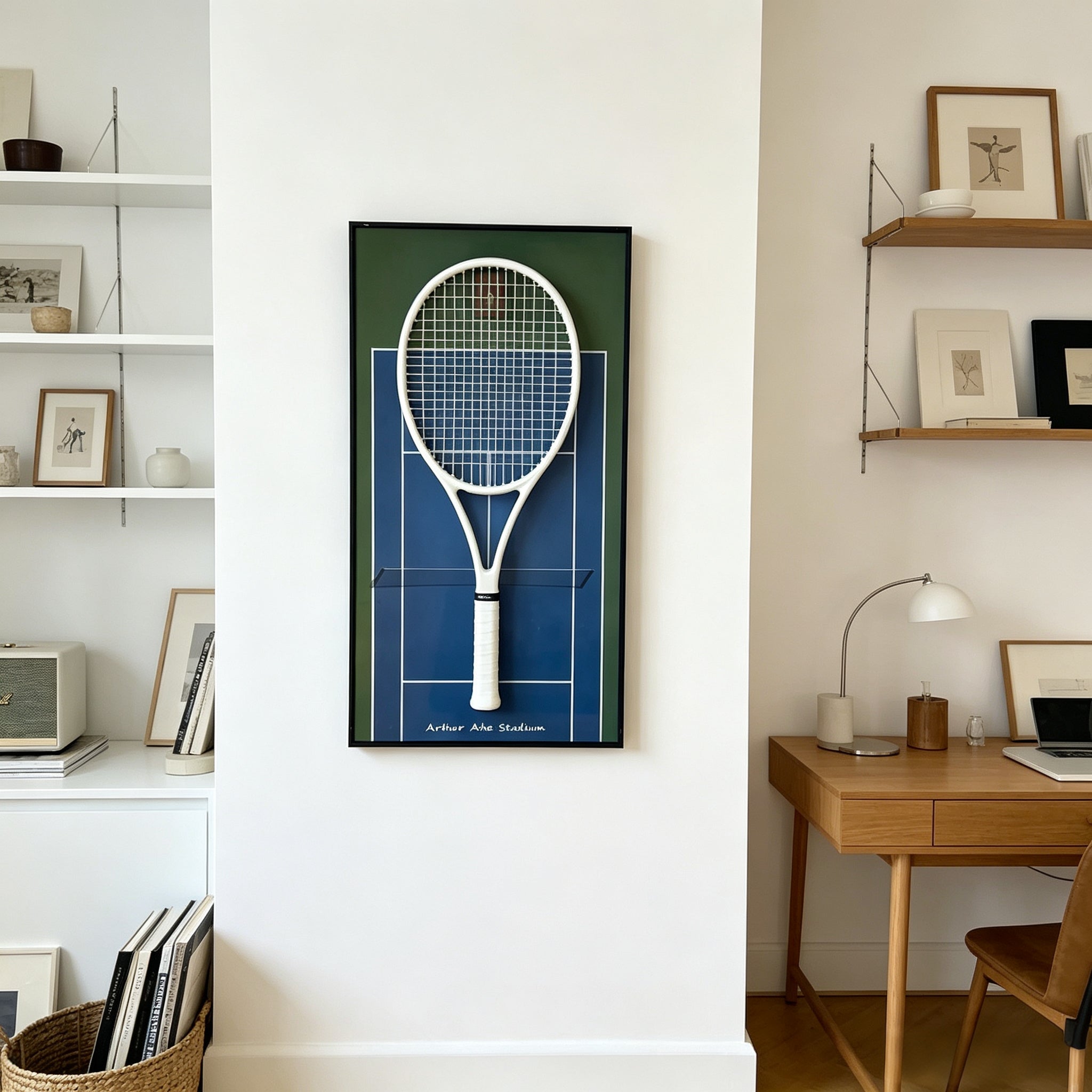 US Open-Inspired Tennis Racket Display Frame – Collect & Showcase Your Racket（Excluding the racket）